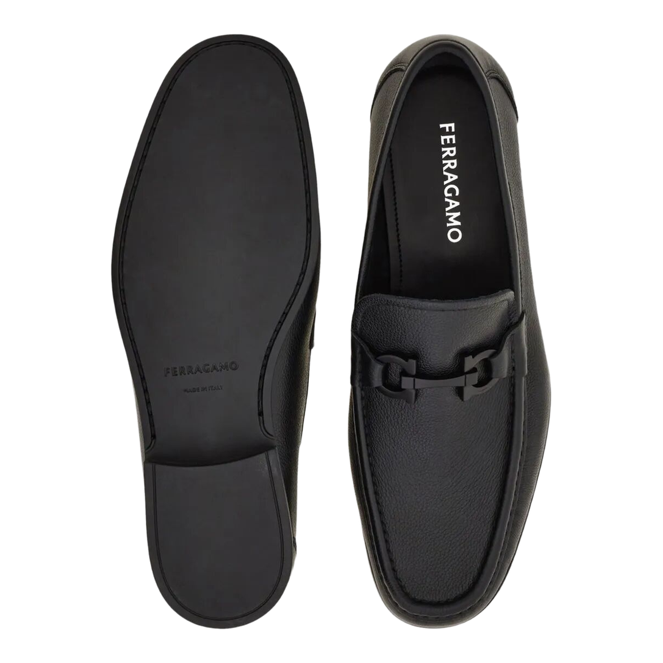 MAYFEYR - Ferragamo - Leather Loafers With Gancini Buckle - 0294570791770
