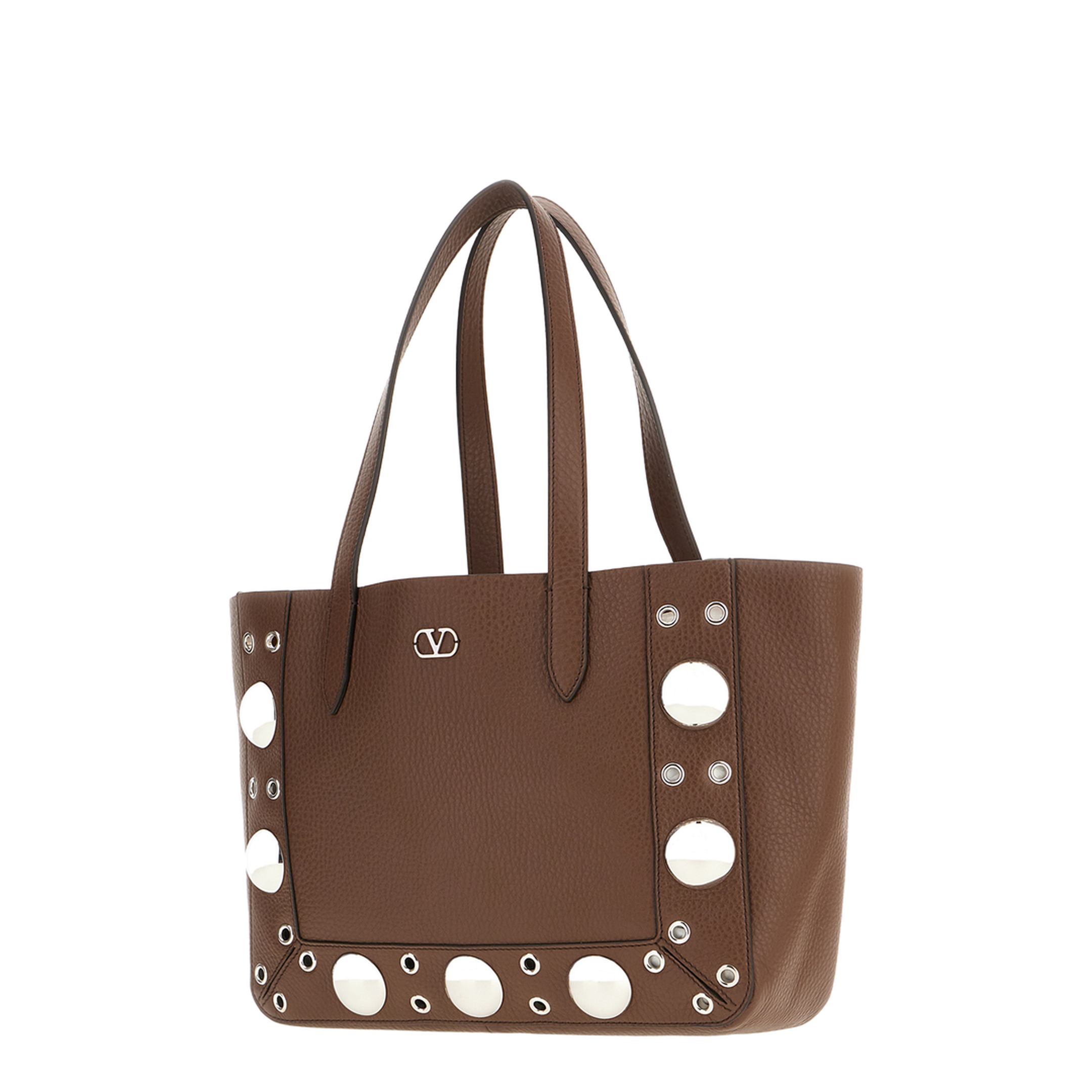 Brown Leather Small Shopping Bag