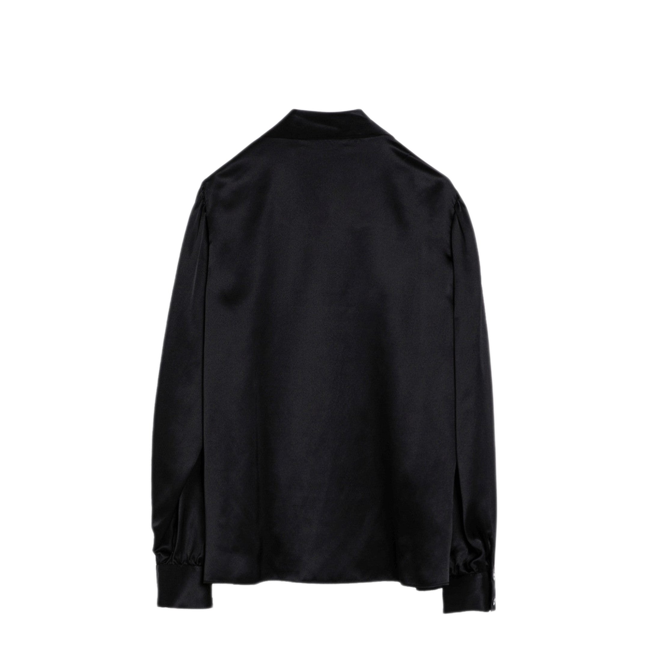 MAYFEYR - Alessandra Rich - Black Silk Shirt With Bow - FABX3812F43760900
