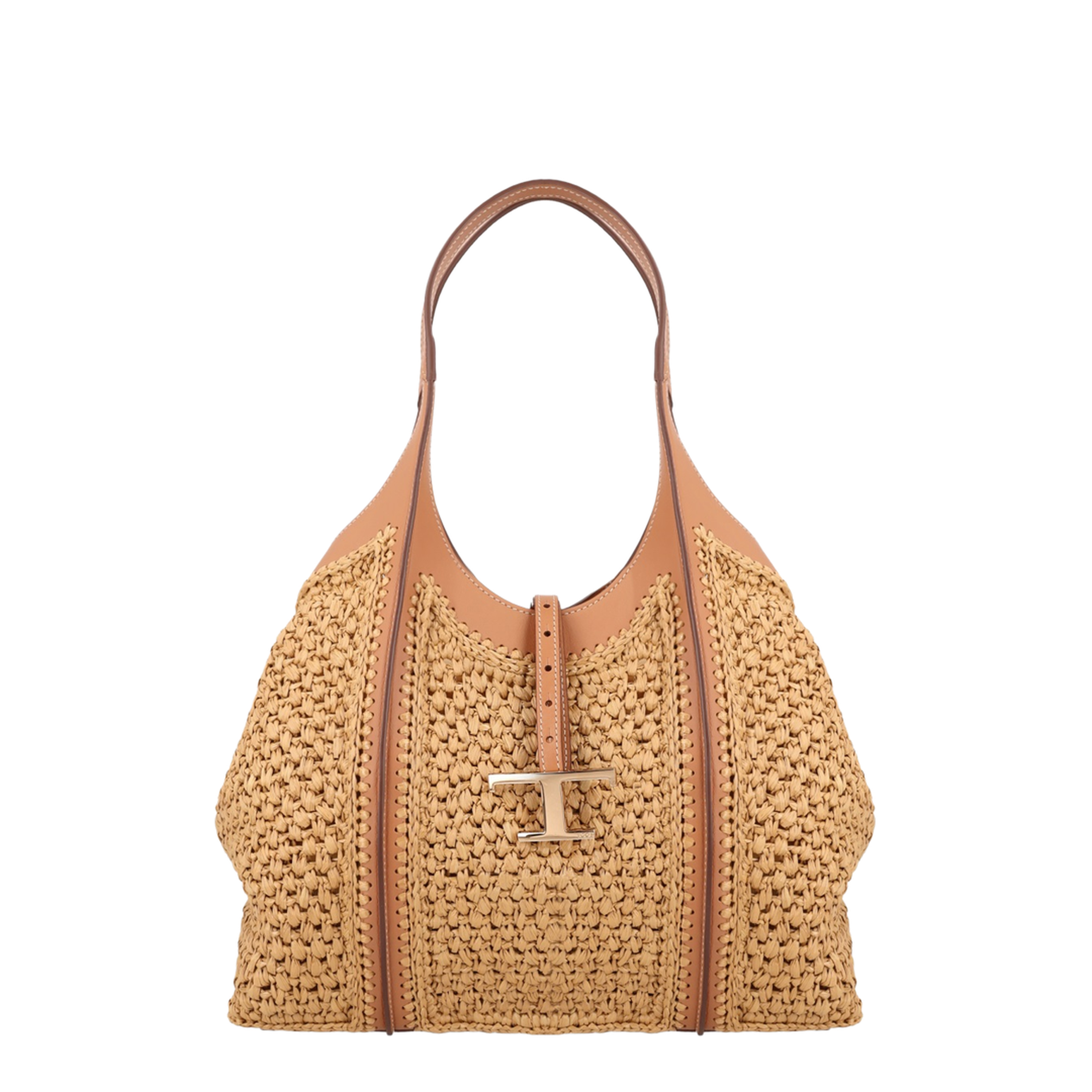 MAYFEYR - Tod's - Timeless Shopping Bag In Raffia And Leather Medium - XBWTSBAR300RGM0XM5