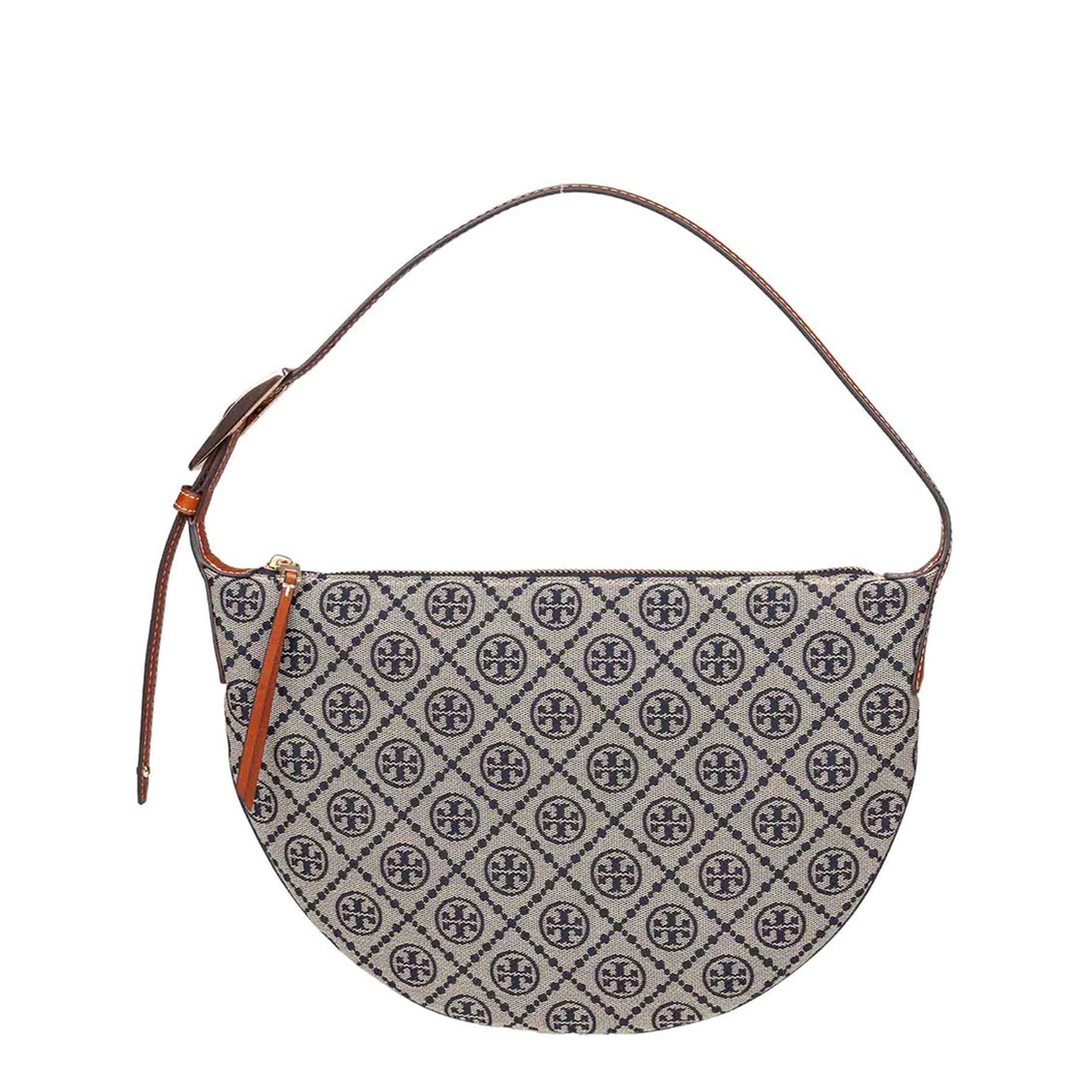 Hobo Bag in Cotton Fabric and Polyester Jacquard
