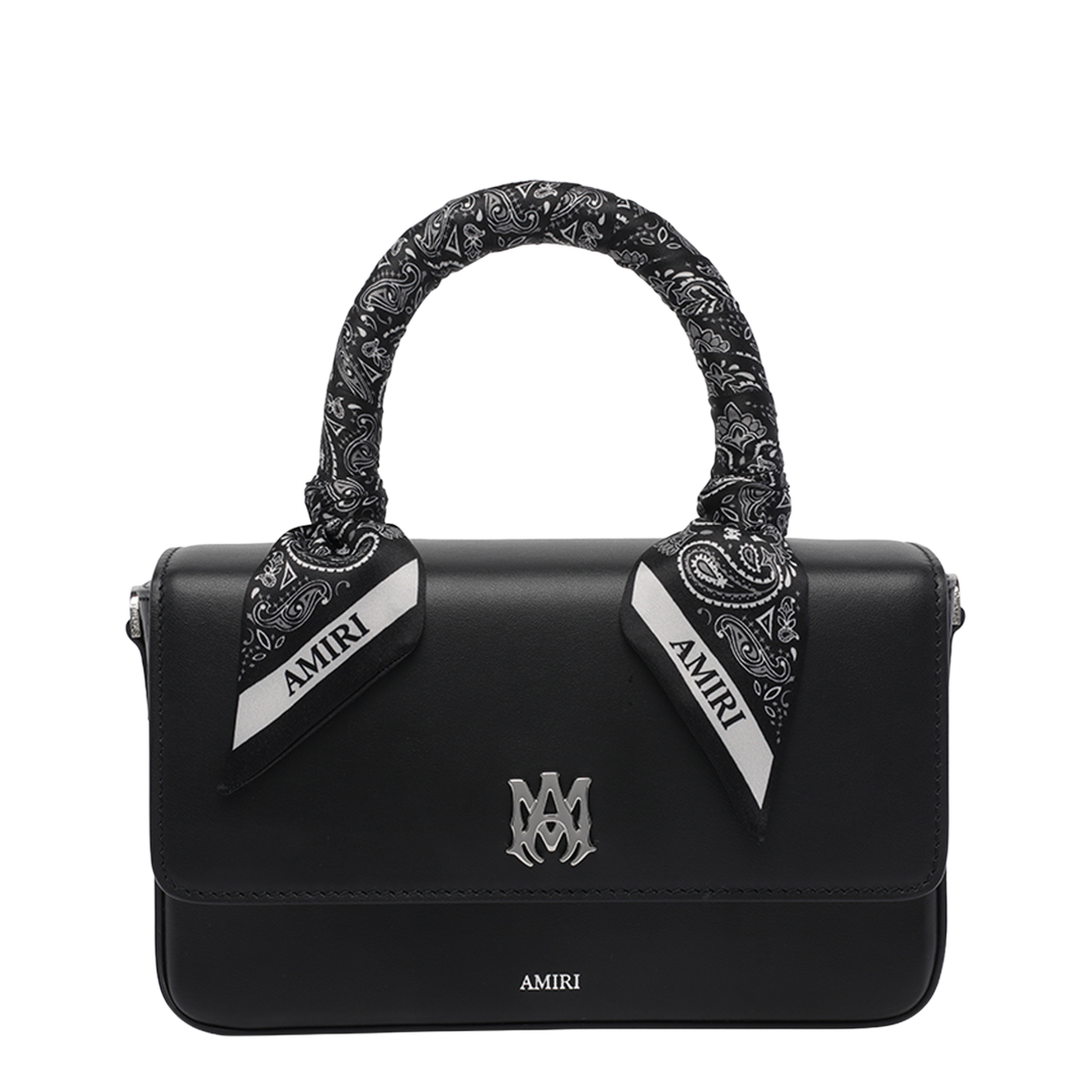 MA Micro Long Leather Handbag - Black
