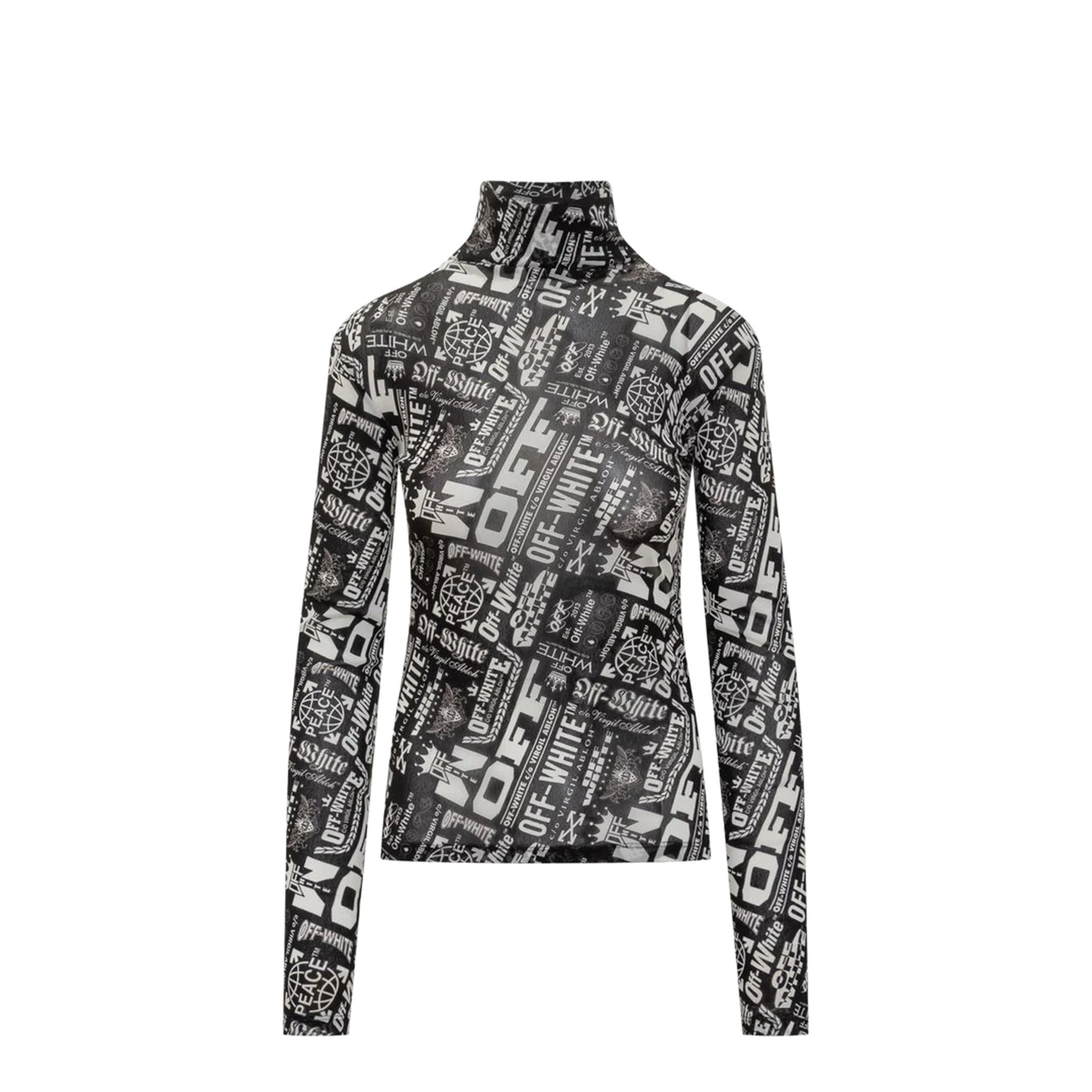 High Neck Top With All Over Print