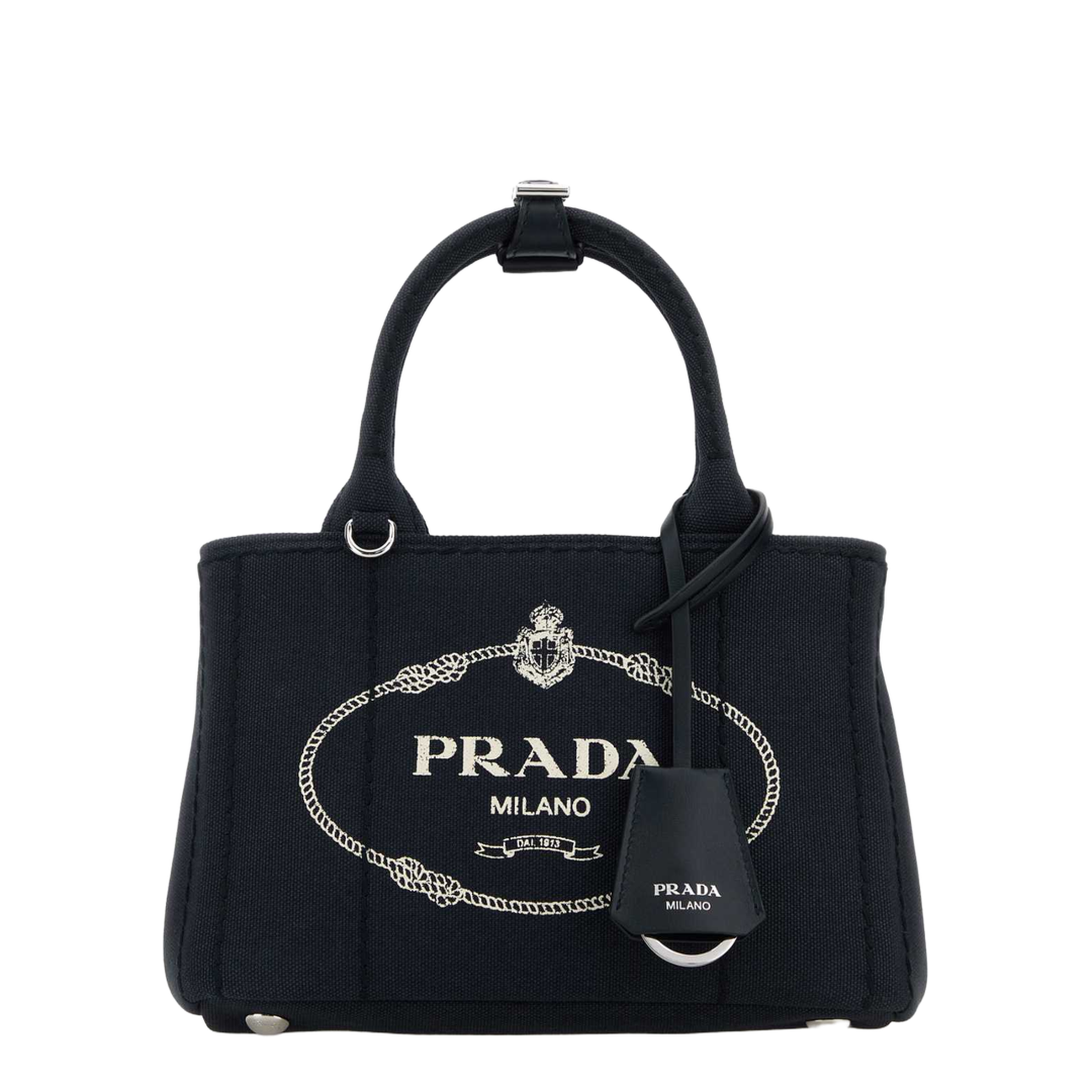 Dark Blue Canvas Mini Jardinière Handbag