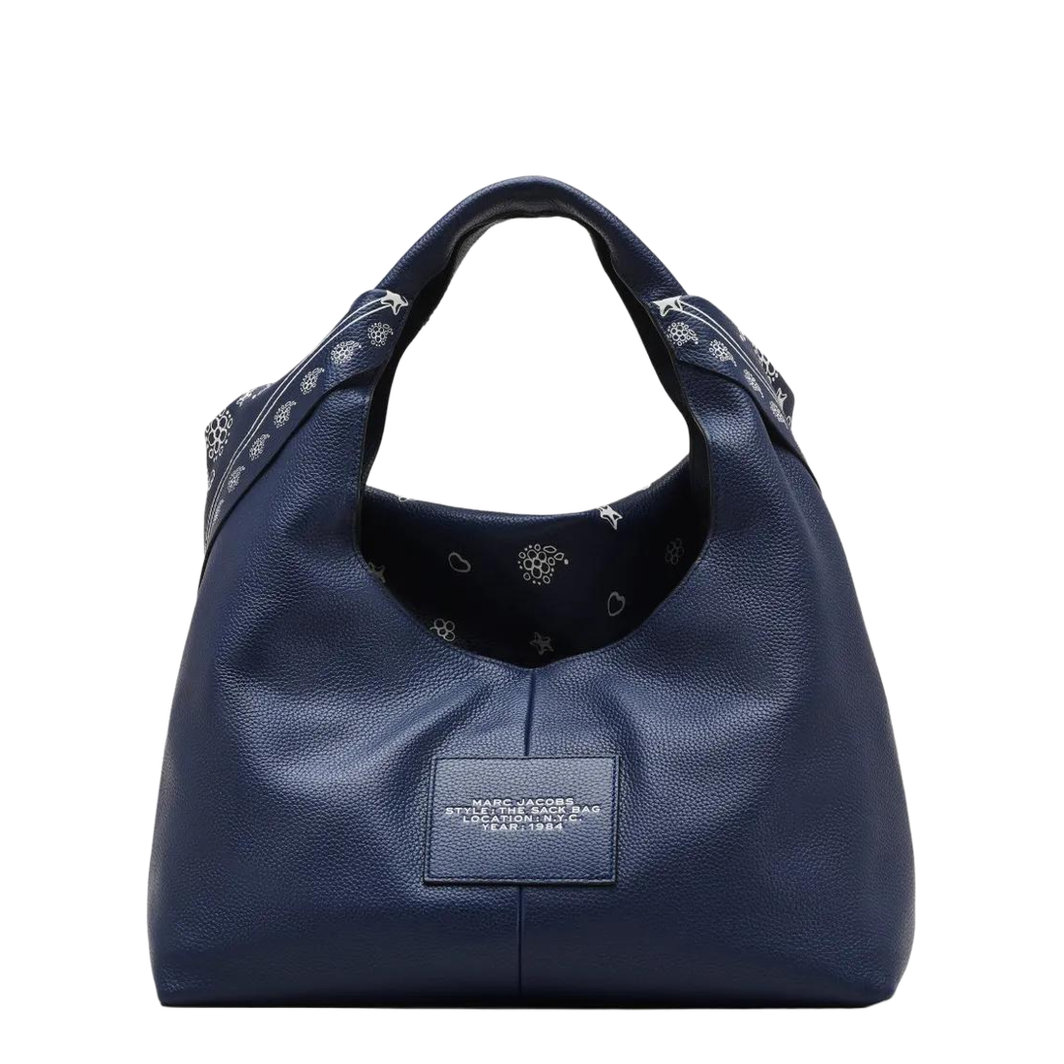 Blue Leather Shopping Bag