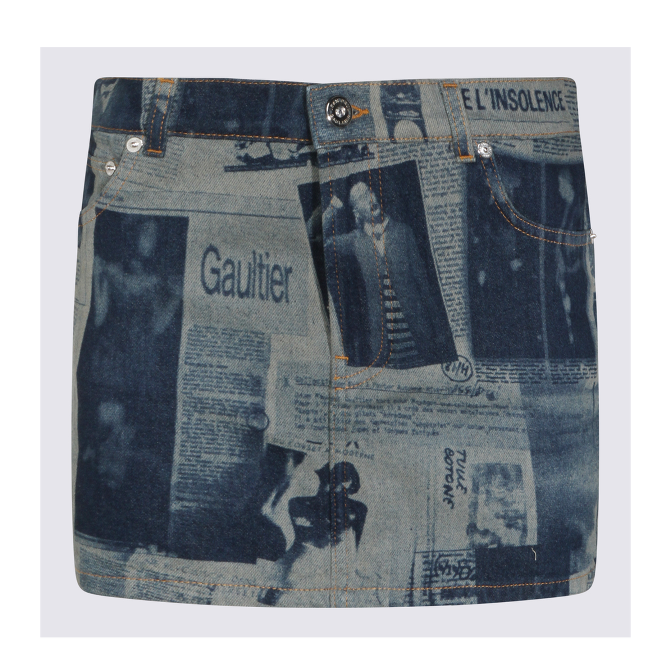 Miniskirt with Newspaper Print