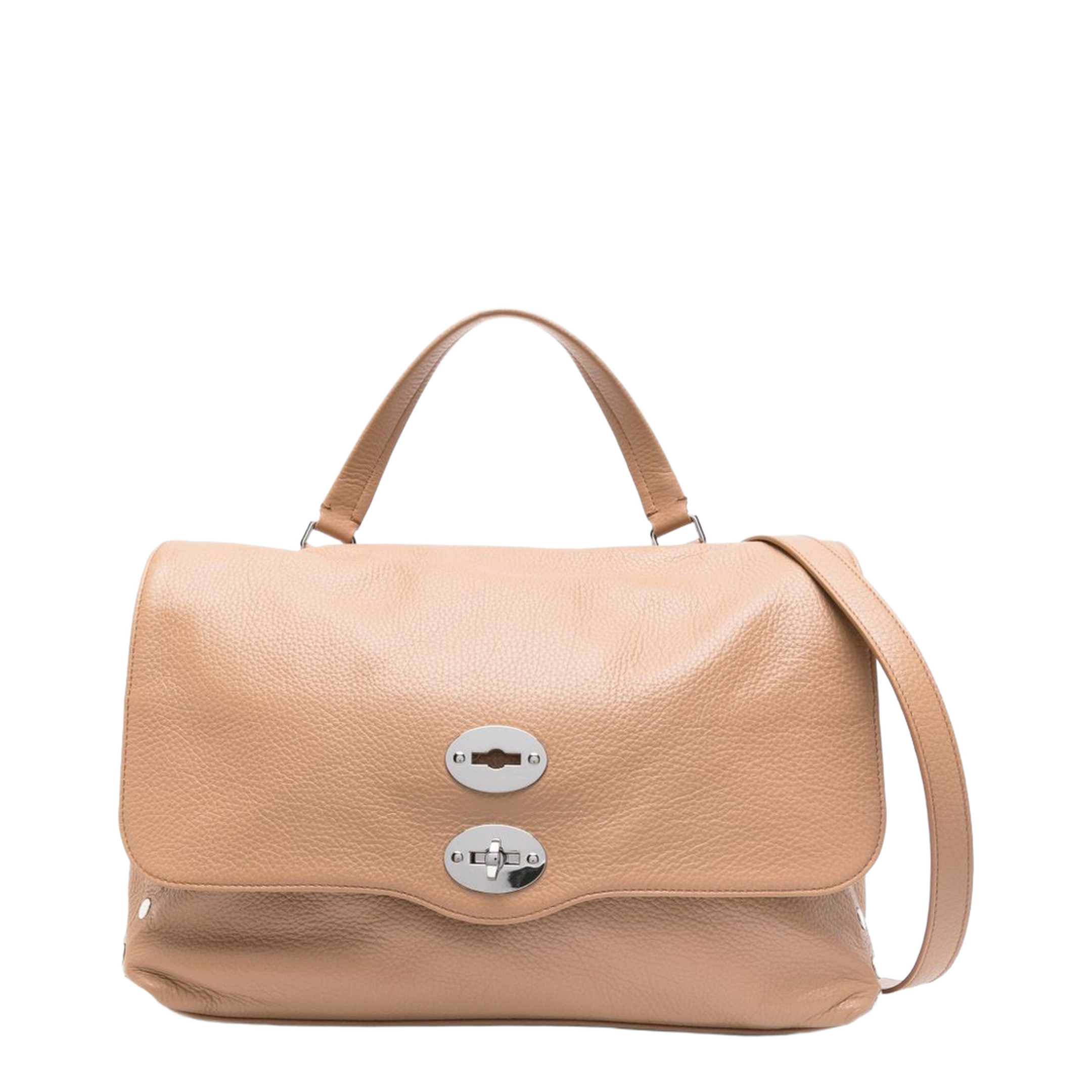 Postina Daily Medium Leather Handbag - Light Brown