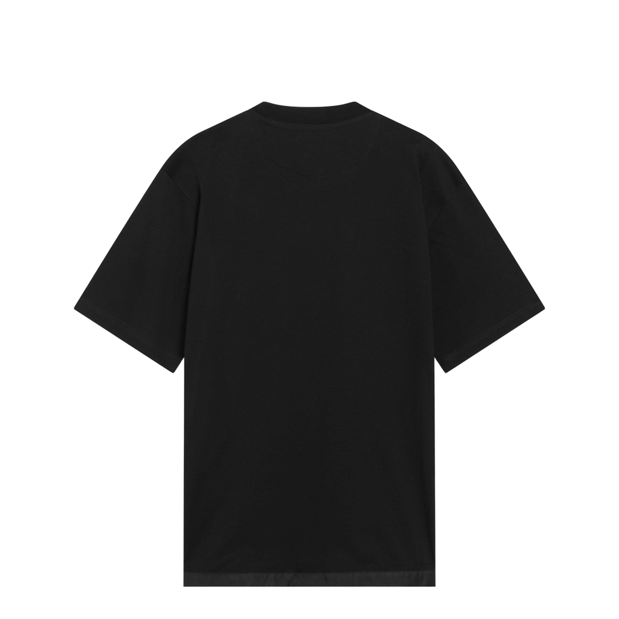 Black Cotton and Re-Nylon T-Shirt