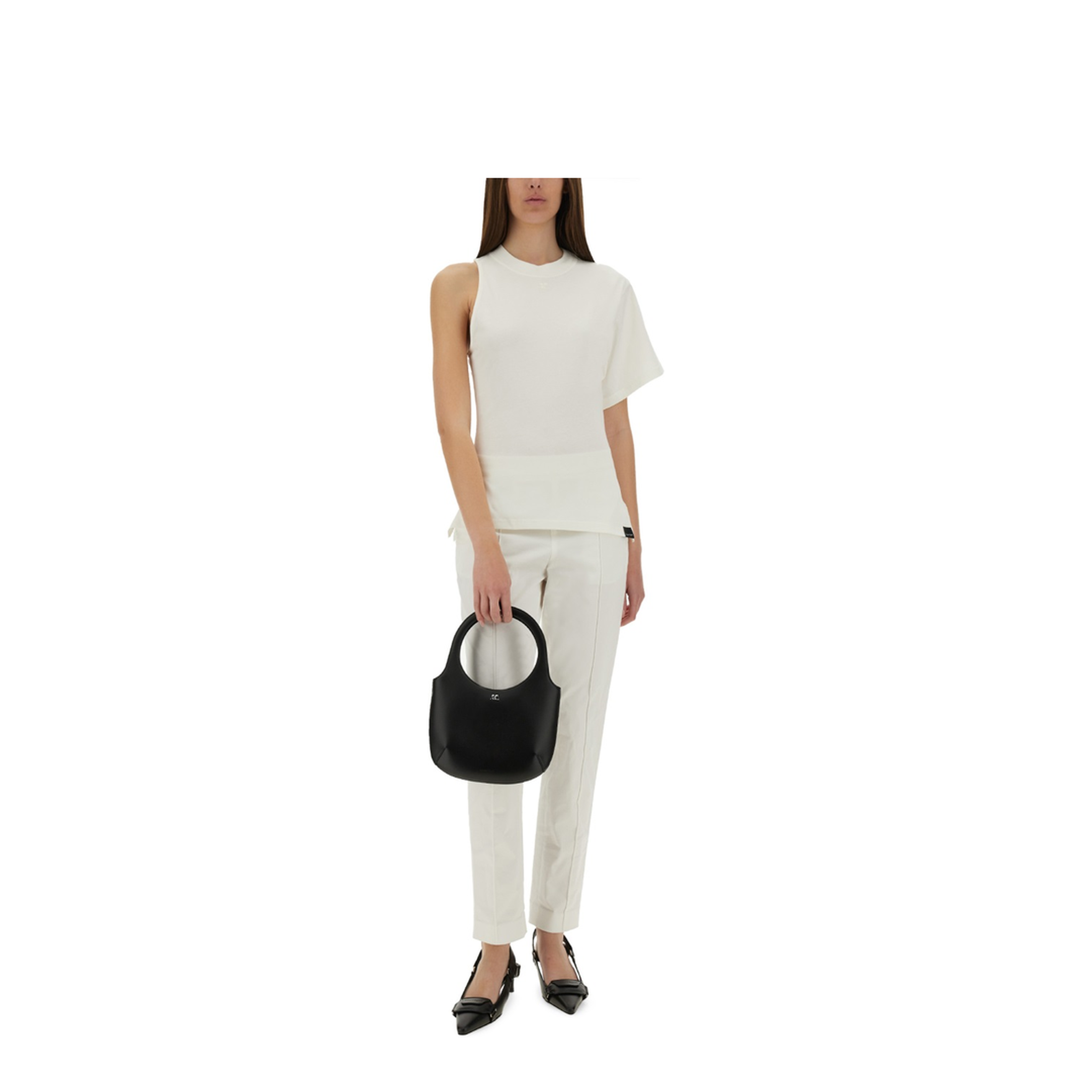 MAYFEYR - Courreges - One Shoulder T Shirt In Scuba - 225JTS201JS01070001