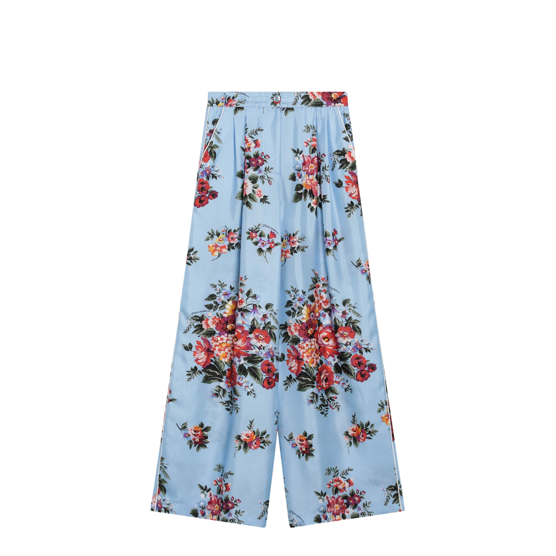 MAYFEYR - Dolce & Gabbana - Silk Twill Trousers With Floral Print - FTDIVTIS11IHC5ZO