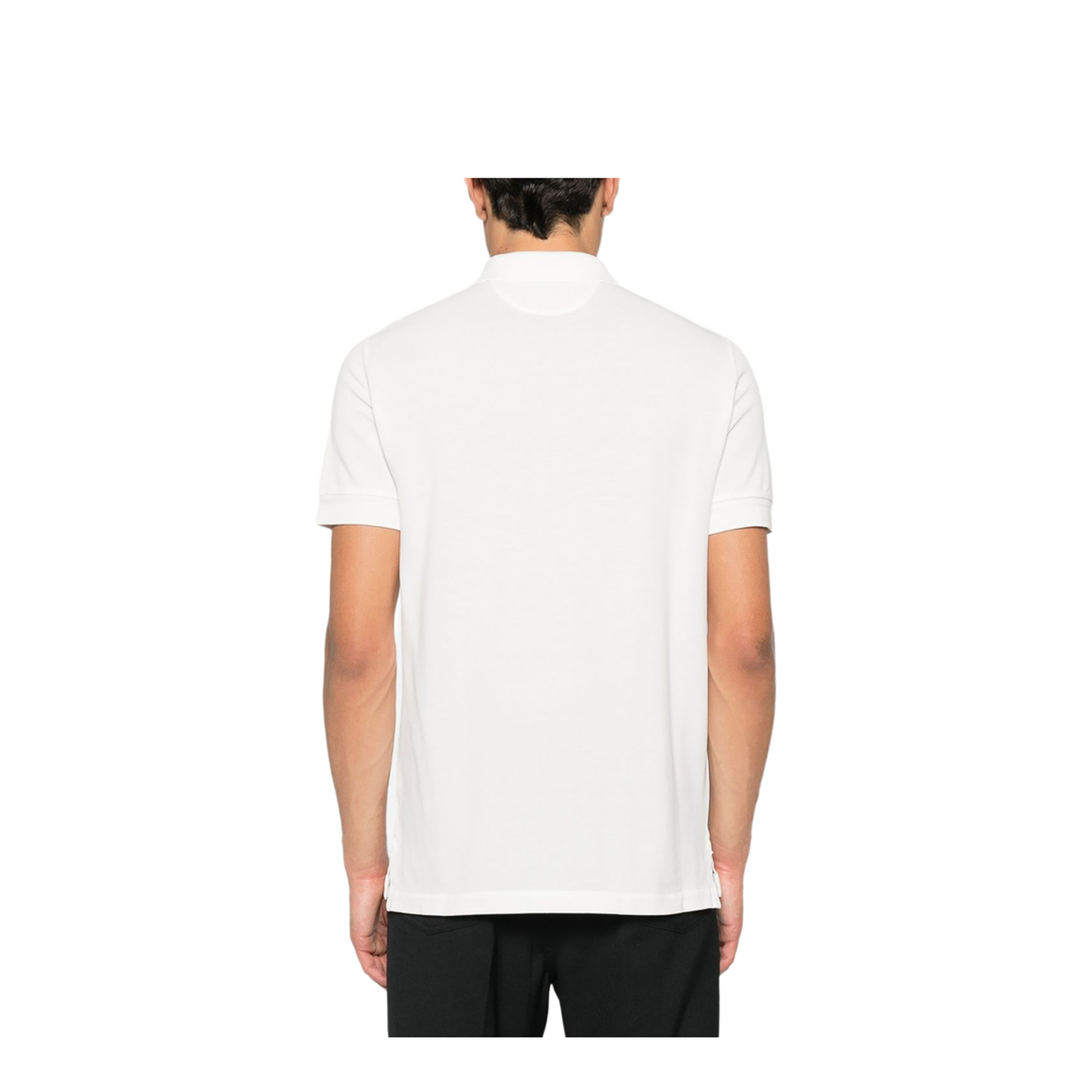 Lyocell Pique Polo Shirt In White