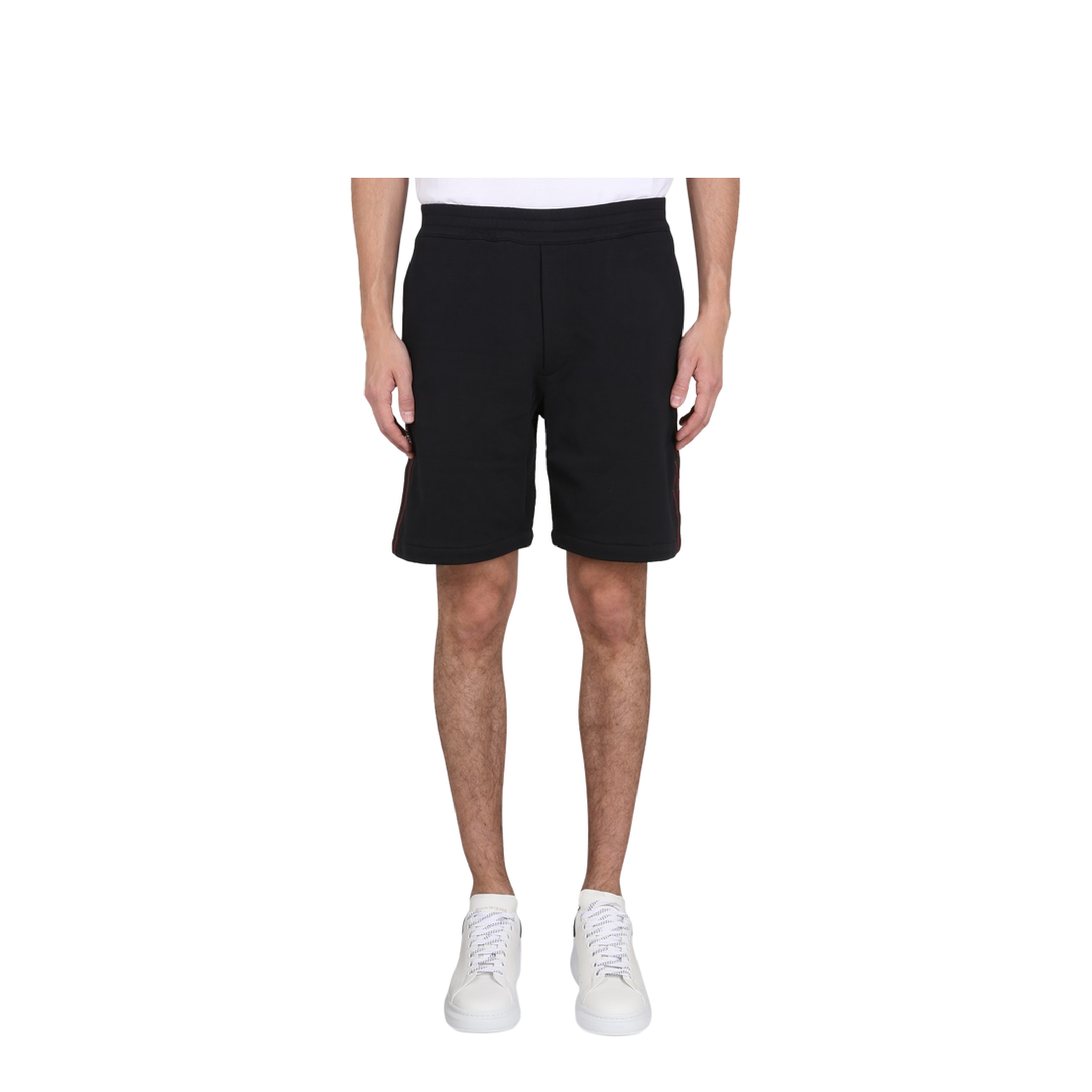Black Cotton Bermuda Shorts