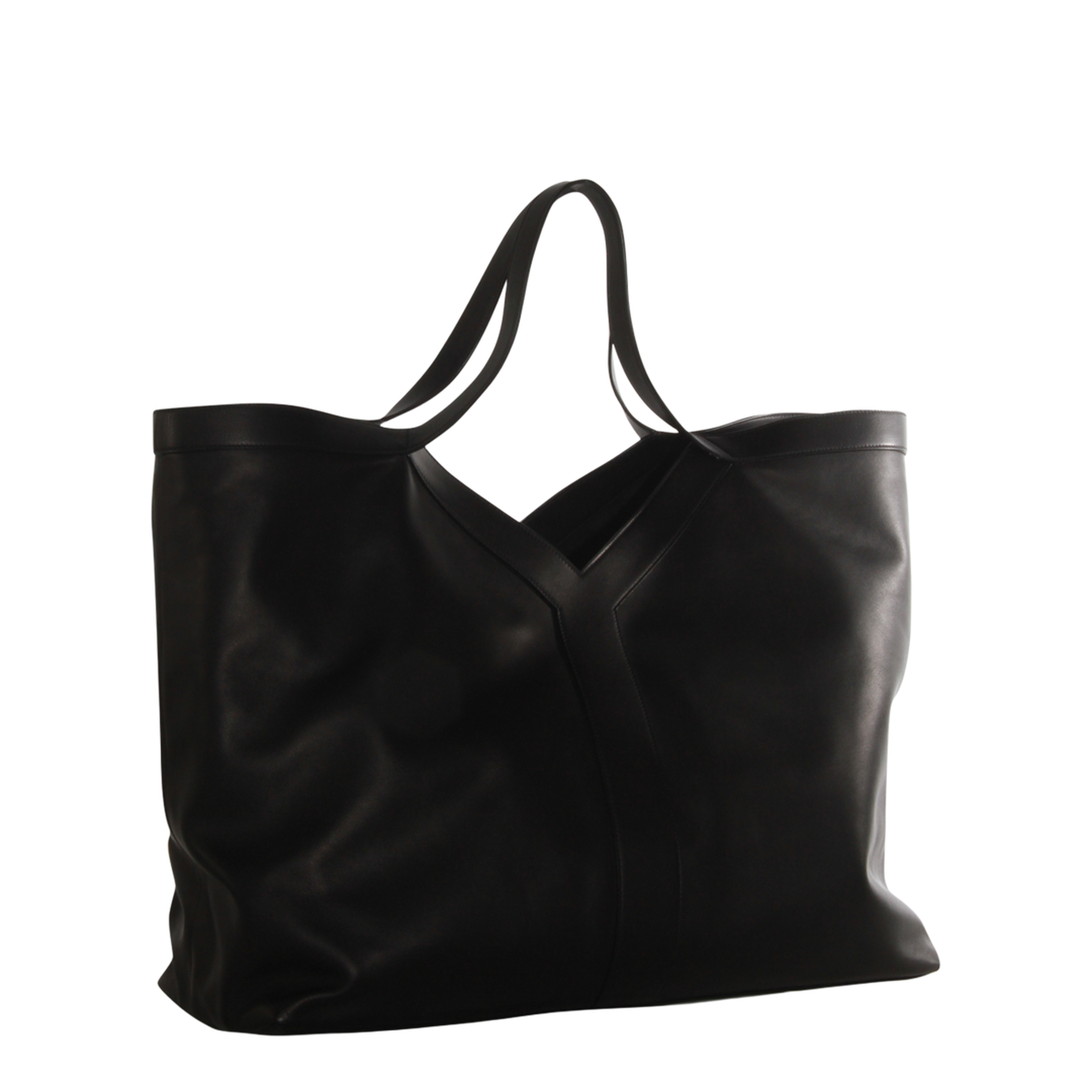 Y Maxi Tote in Grained Leather