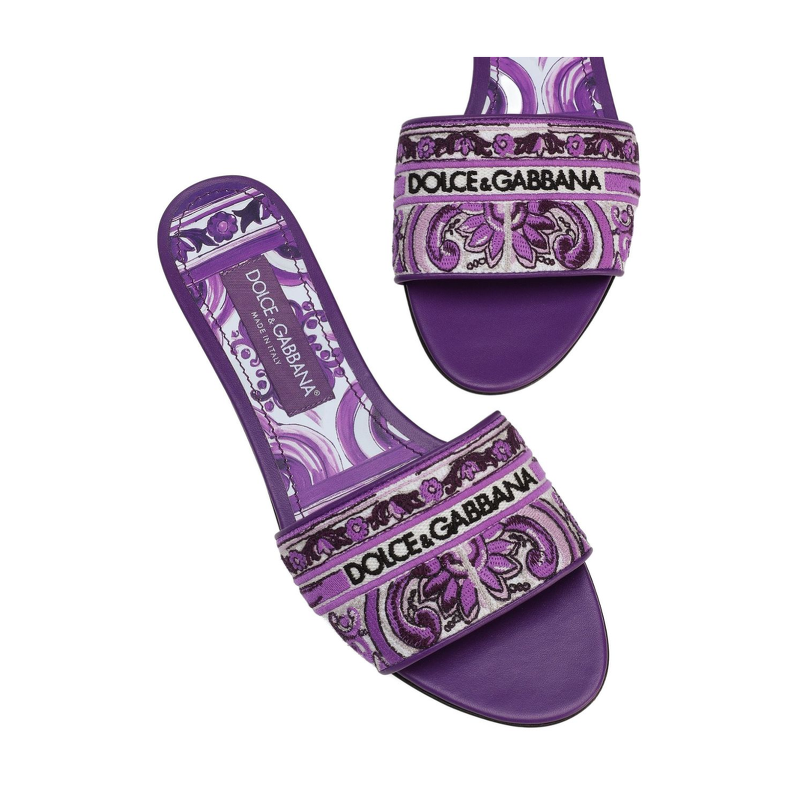 Embroidered Slides in Multicolor