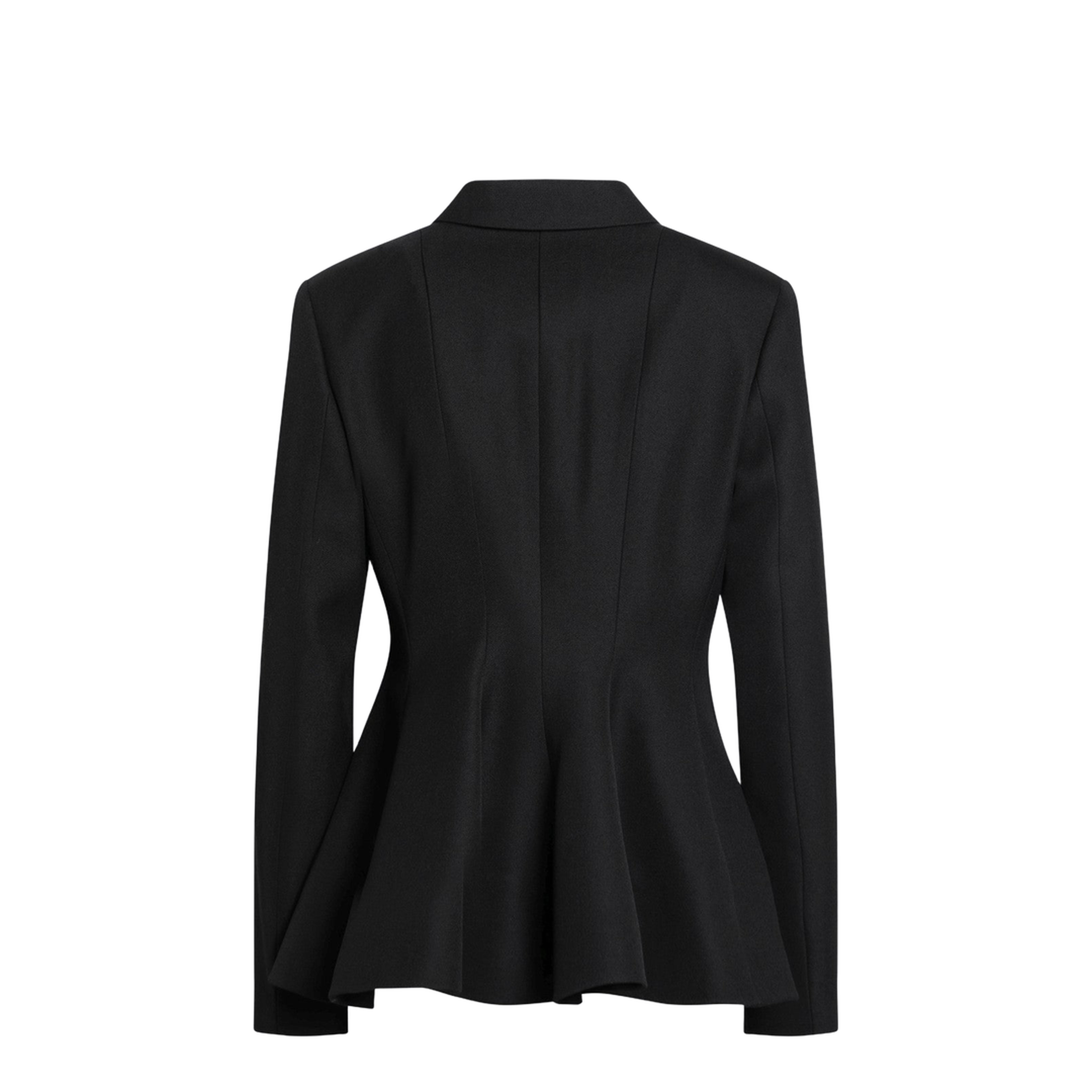 Black Grain de Poudre Wool Jacket
