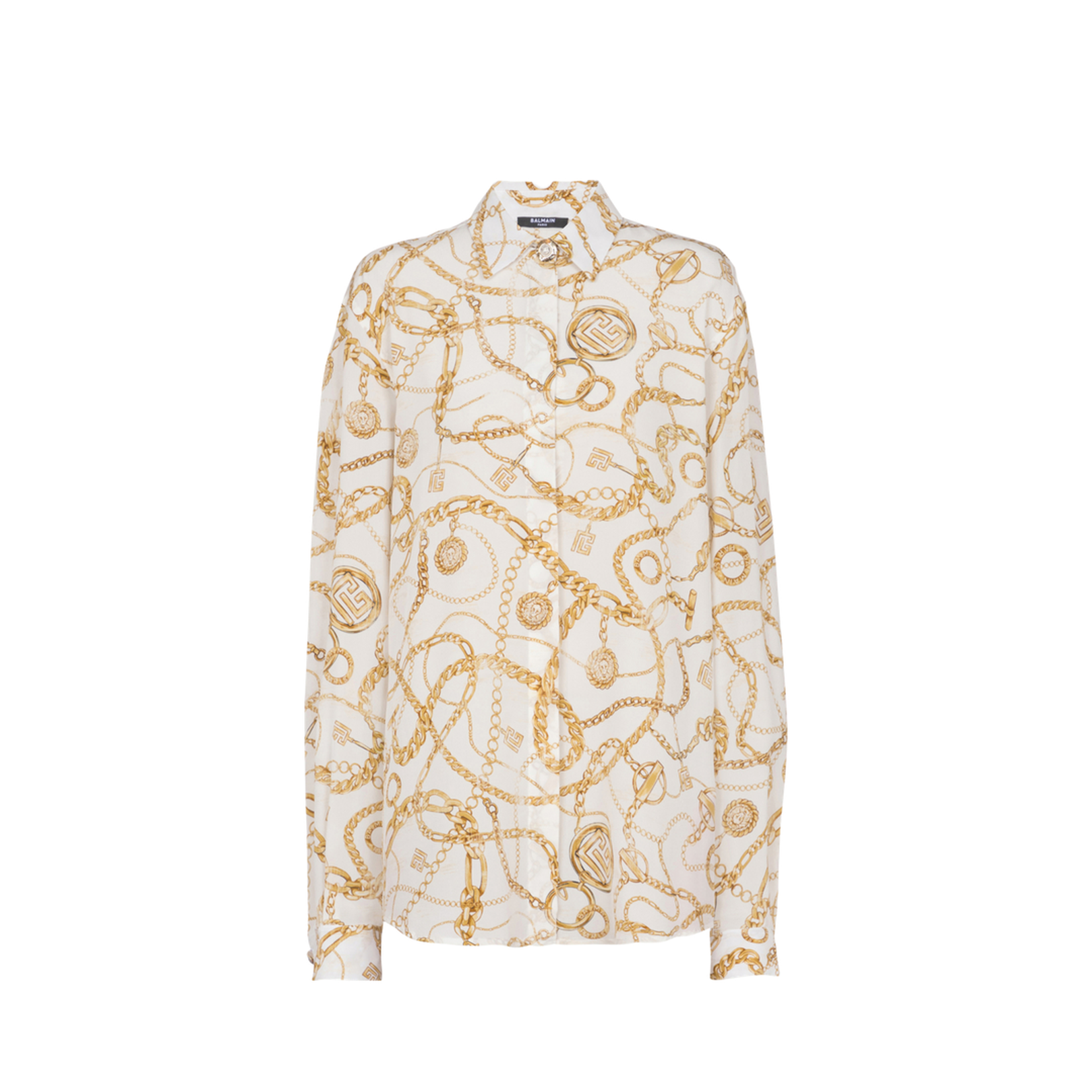 Printed Silk Shirt with Chains Pattern