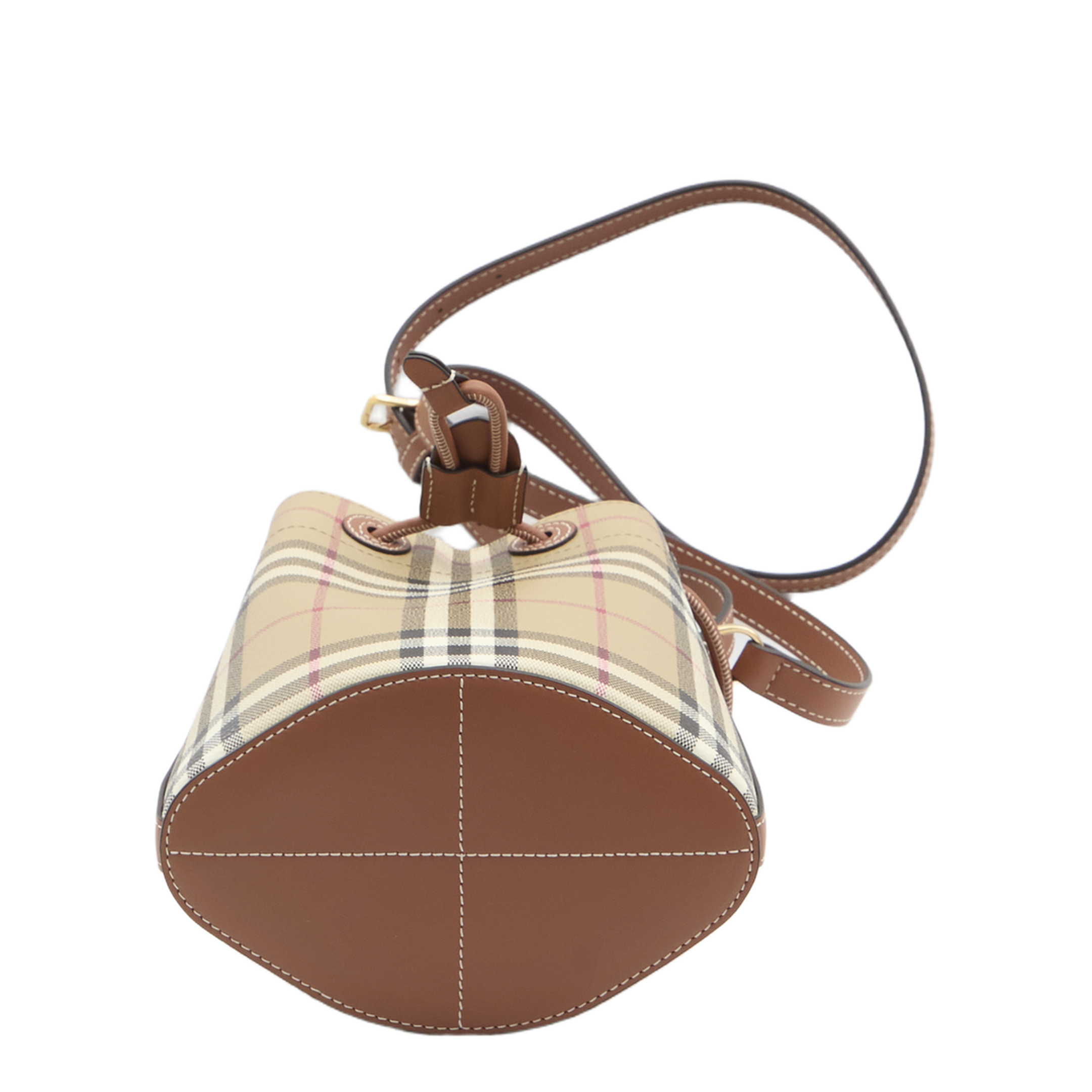 Check Mini Bucket Bag