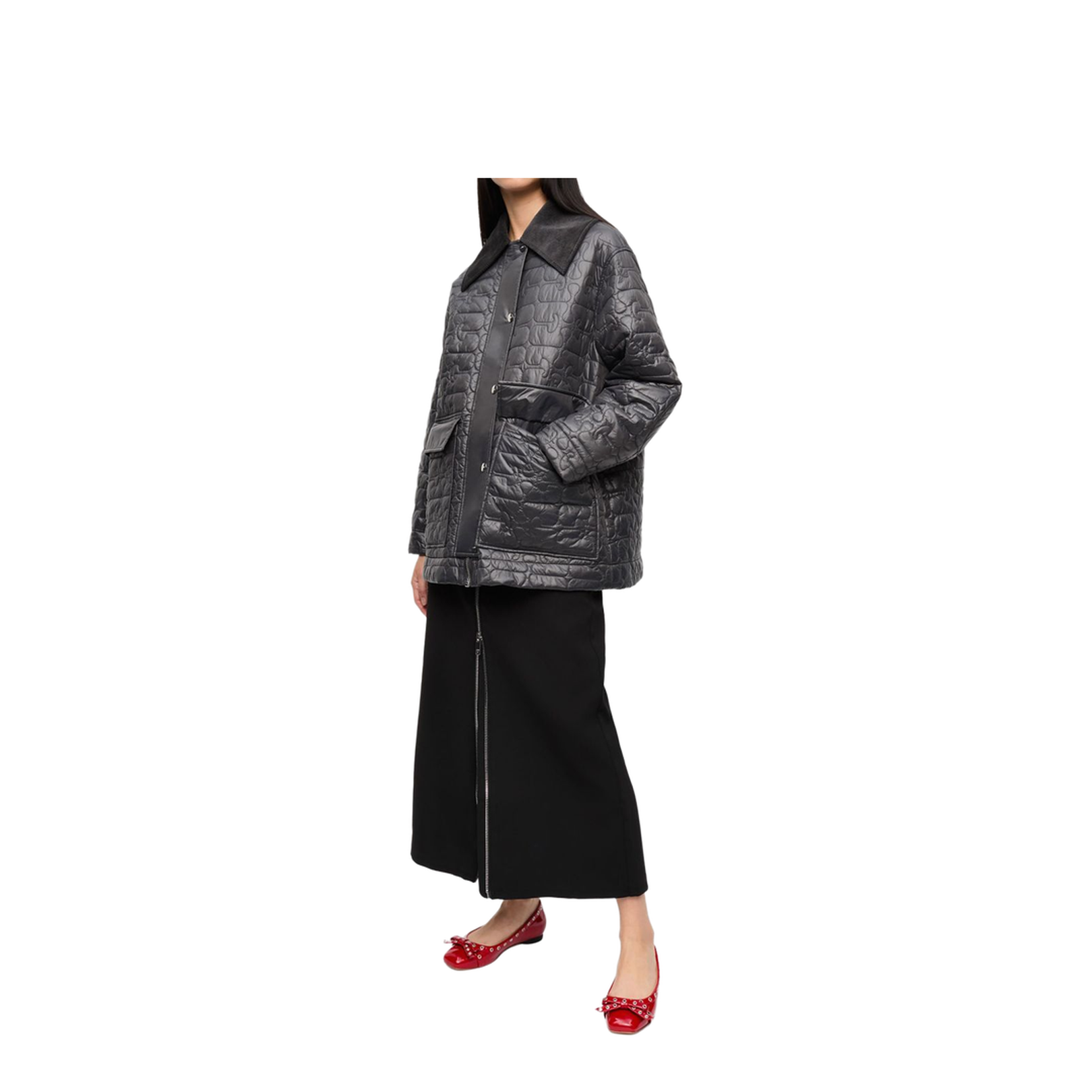 Dark Grey Quilted Jacket
