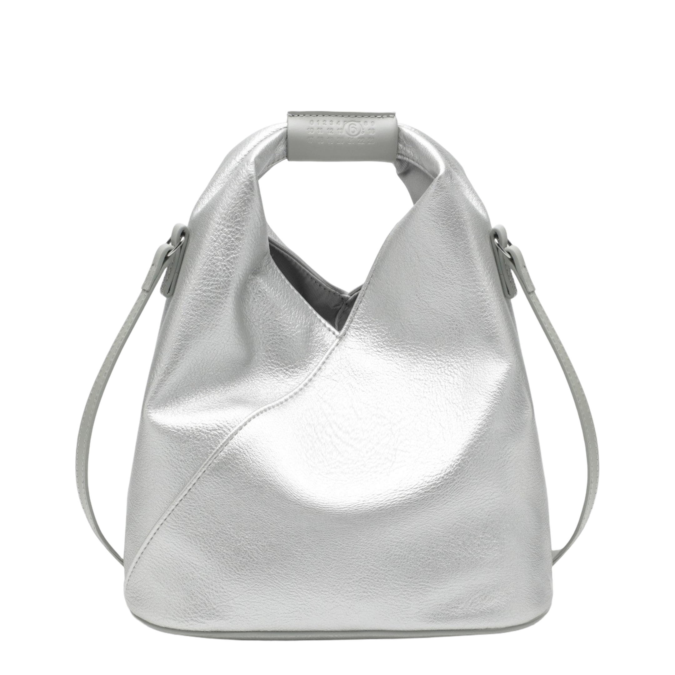 Japanese Crossbody Bag Silver Eco Leather