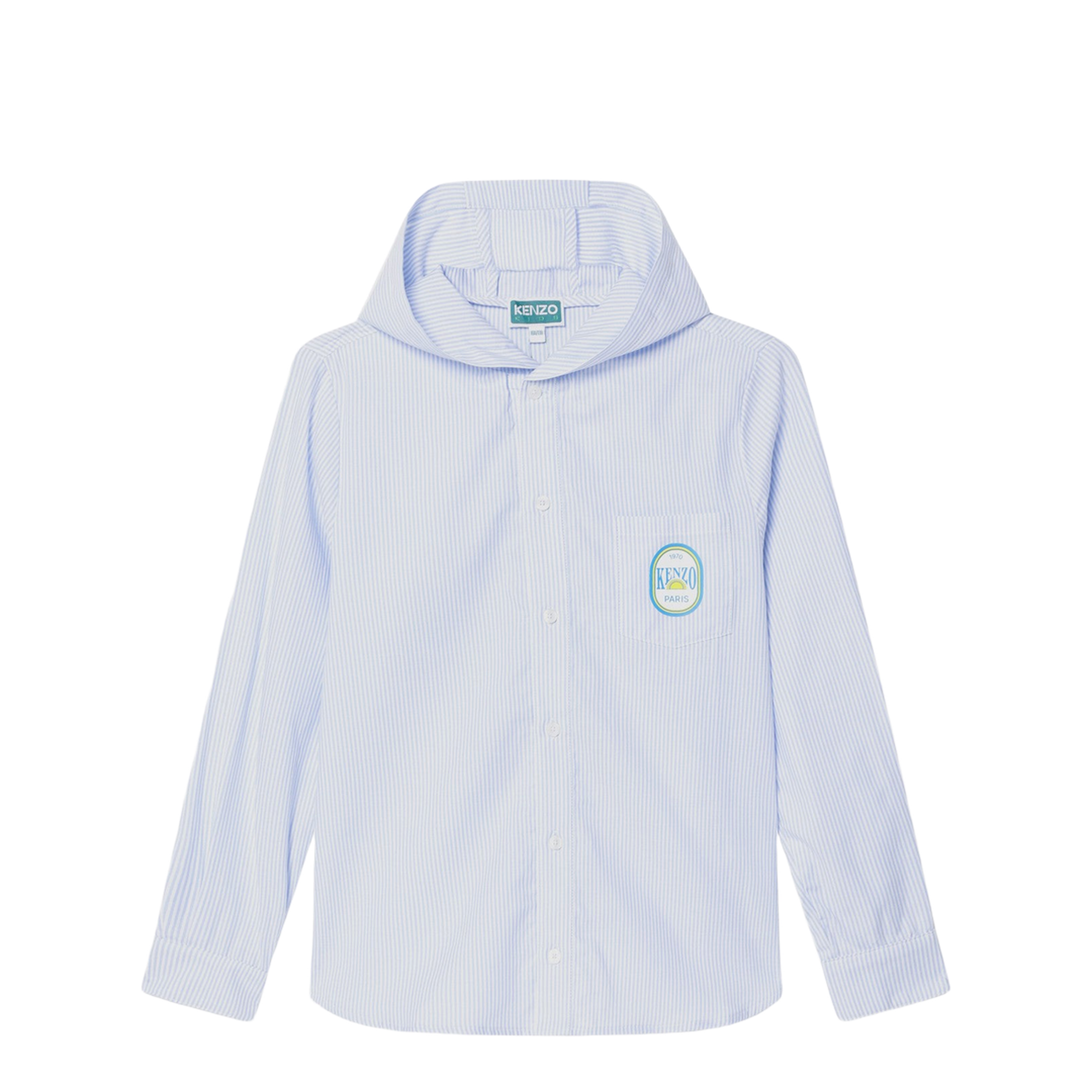 Hooded Striped Shirt in Cotton