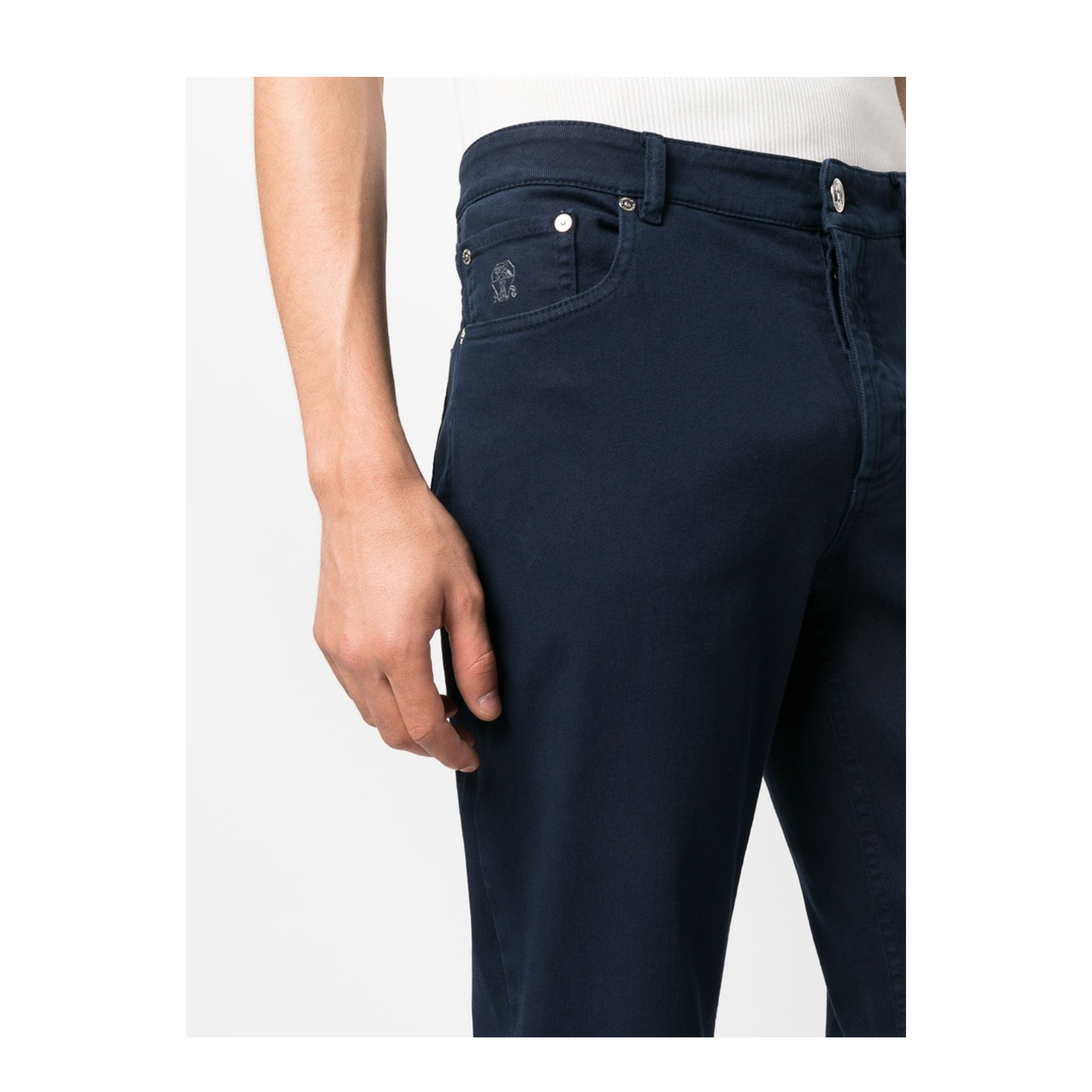 Dyed Denim Pants Dark Blue