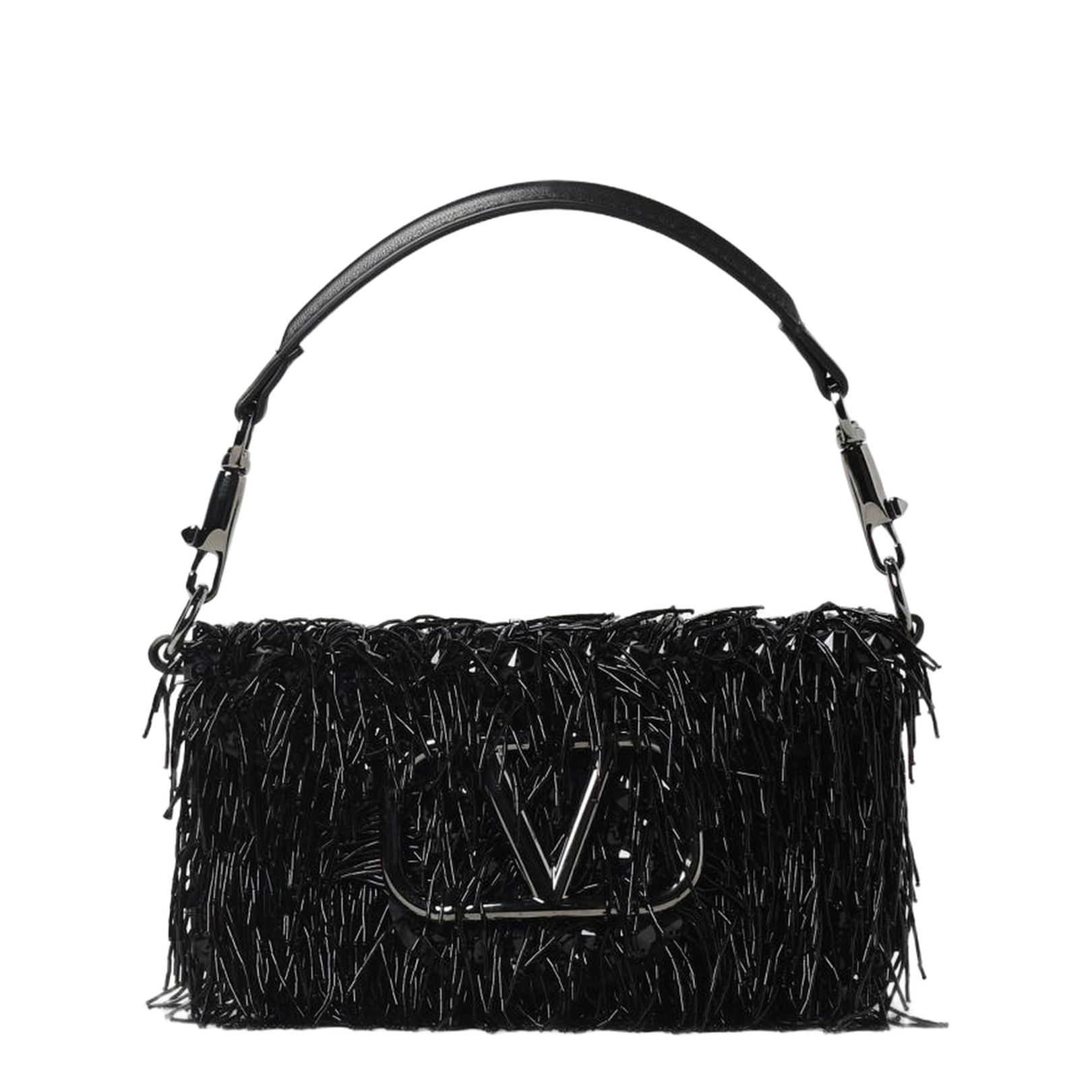 Embellished satin small Locò handbag