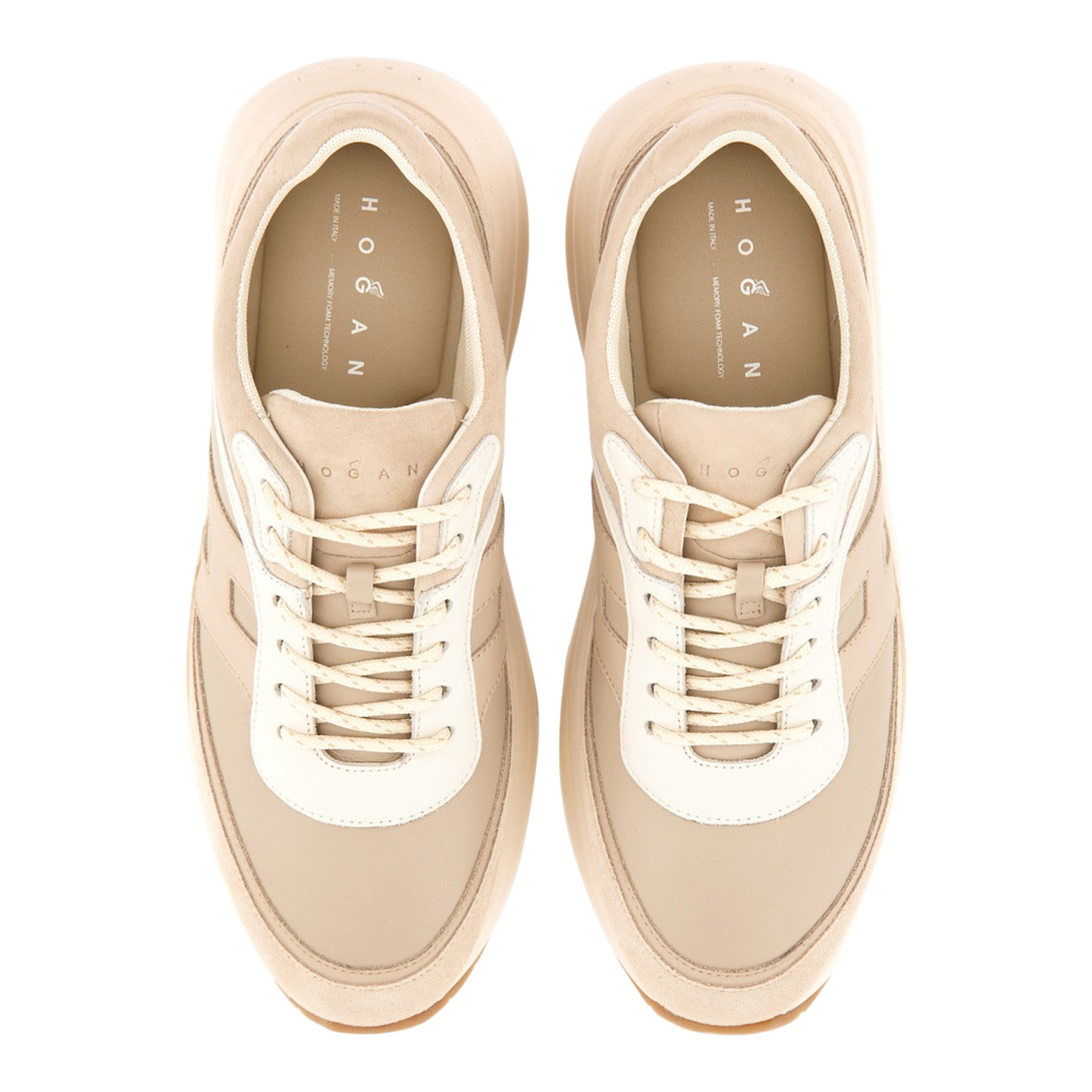 Beige Front Lace-Up Fastening