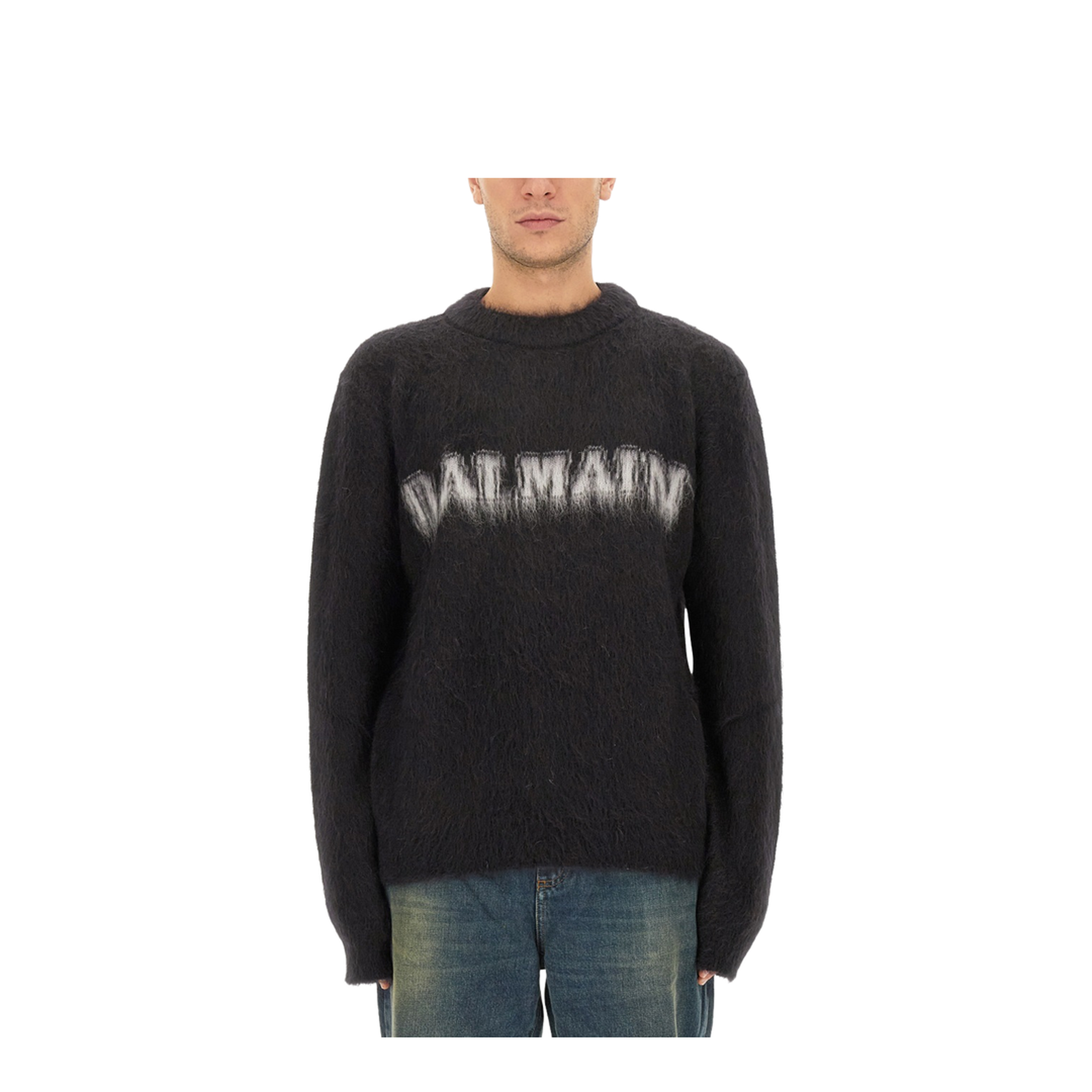 Logo-Print Brushed-Finish Jumper