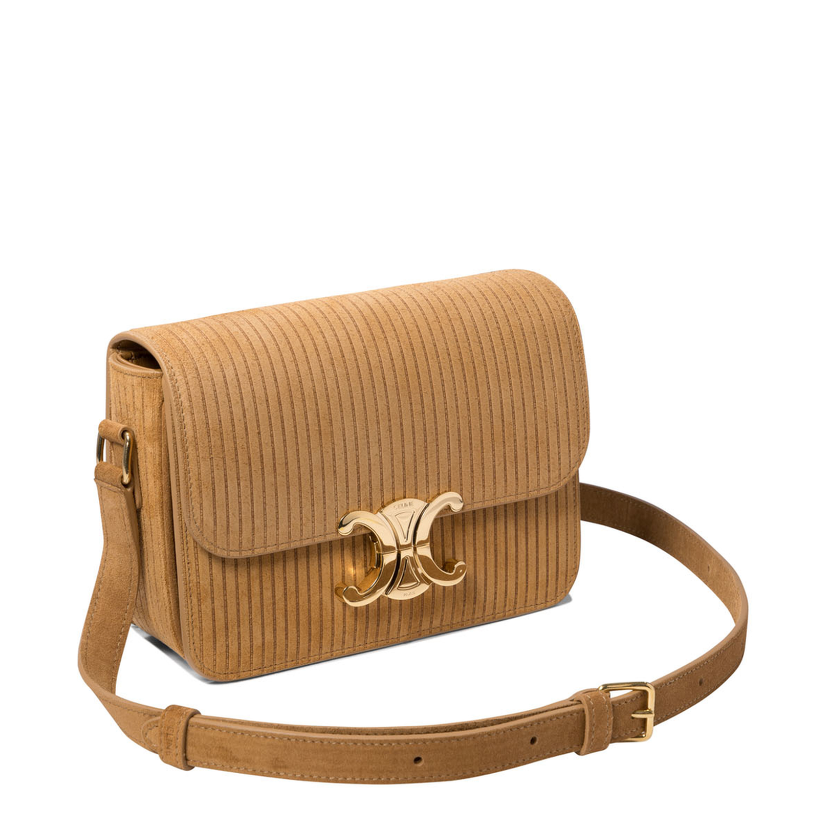 Teen Triomphe Bag in Striped Suede Calfskin