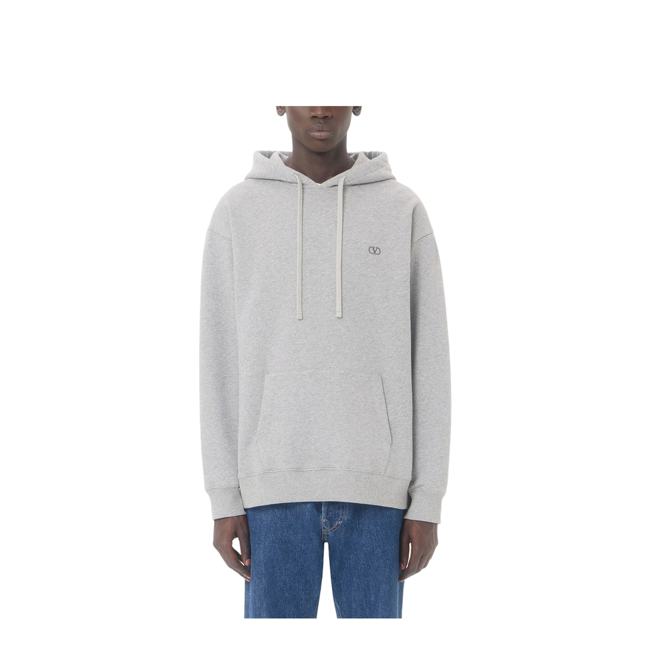 MAYFEYR - Valentino - Cotton Hoodie With Vlogo Embroidery - VMF30KBMN