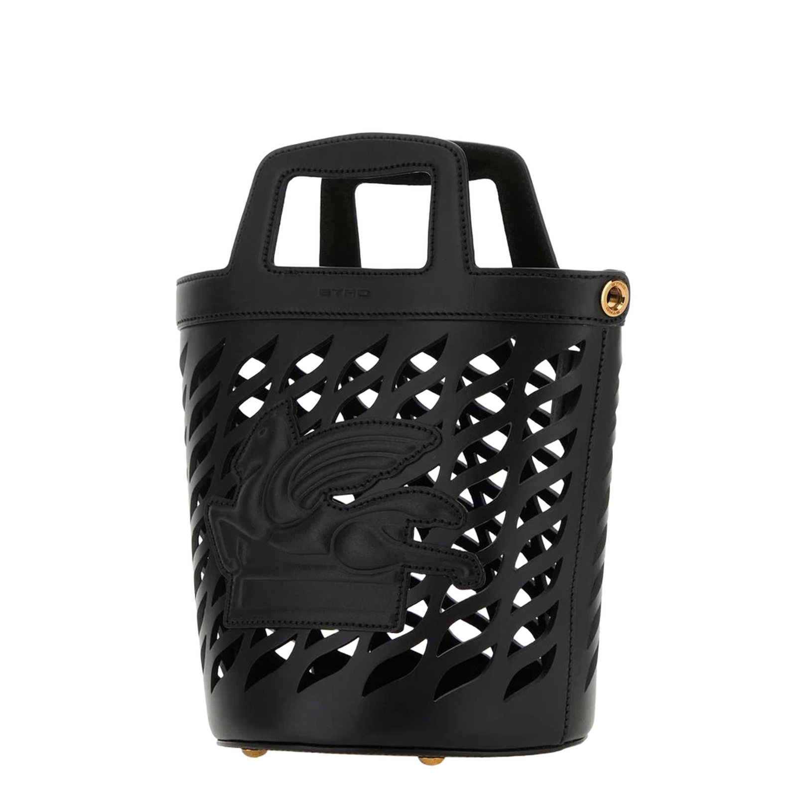 Black Leather Coffa Bucket Bag