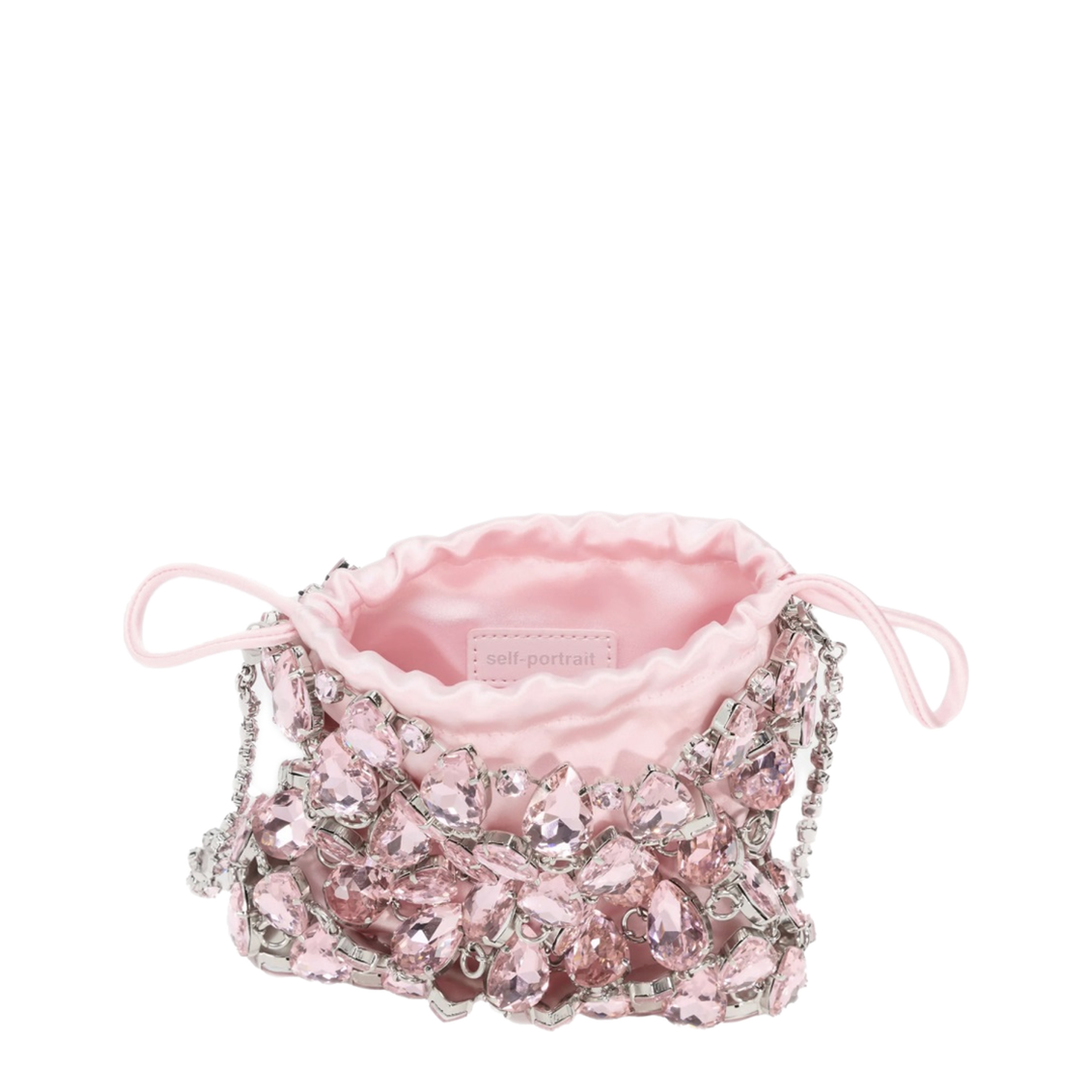 MAYFEYR - Self Portrait - Mini Bag In Metallic Knit With Crystals - SS26310PPINK