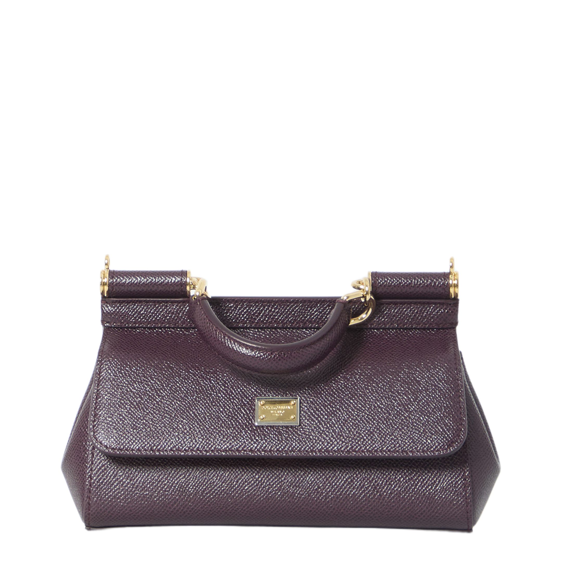 Sicily Mini Dauphine Calfskin Top-Handle Bag - Burgundy