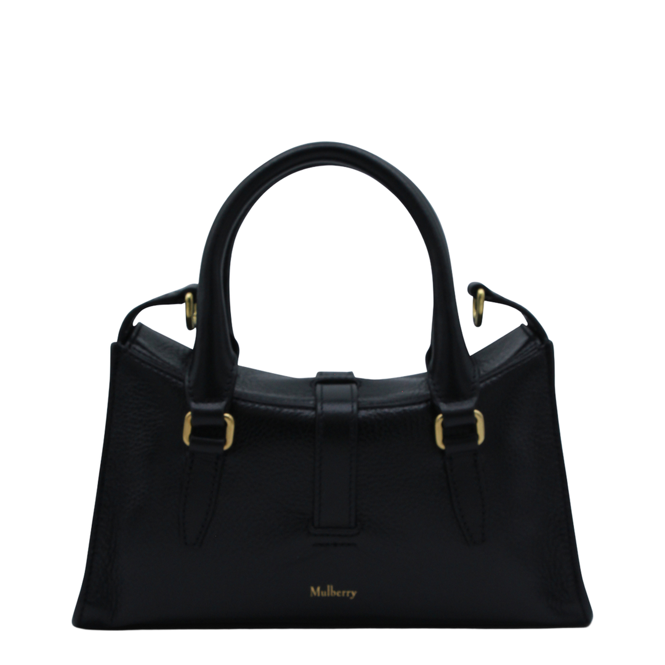 Mini Roxanne High Shine Leather Handbag - Black