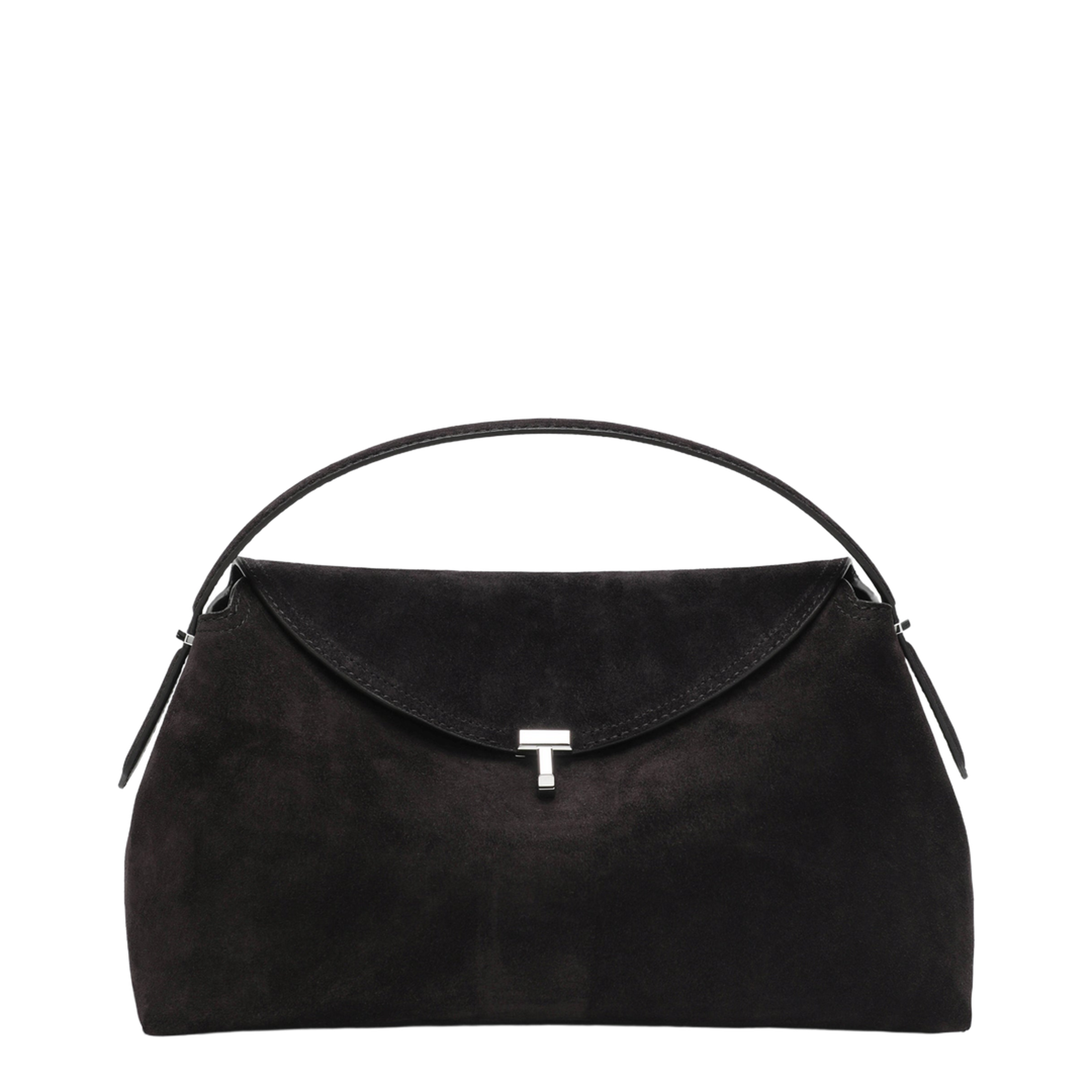 MAYFEYR - Toteme - T-Lock Bag Brown Espresso In Suede Leather - 234-WAL961LE0004040