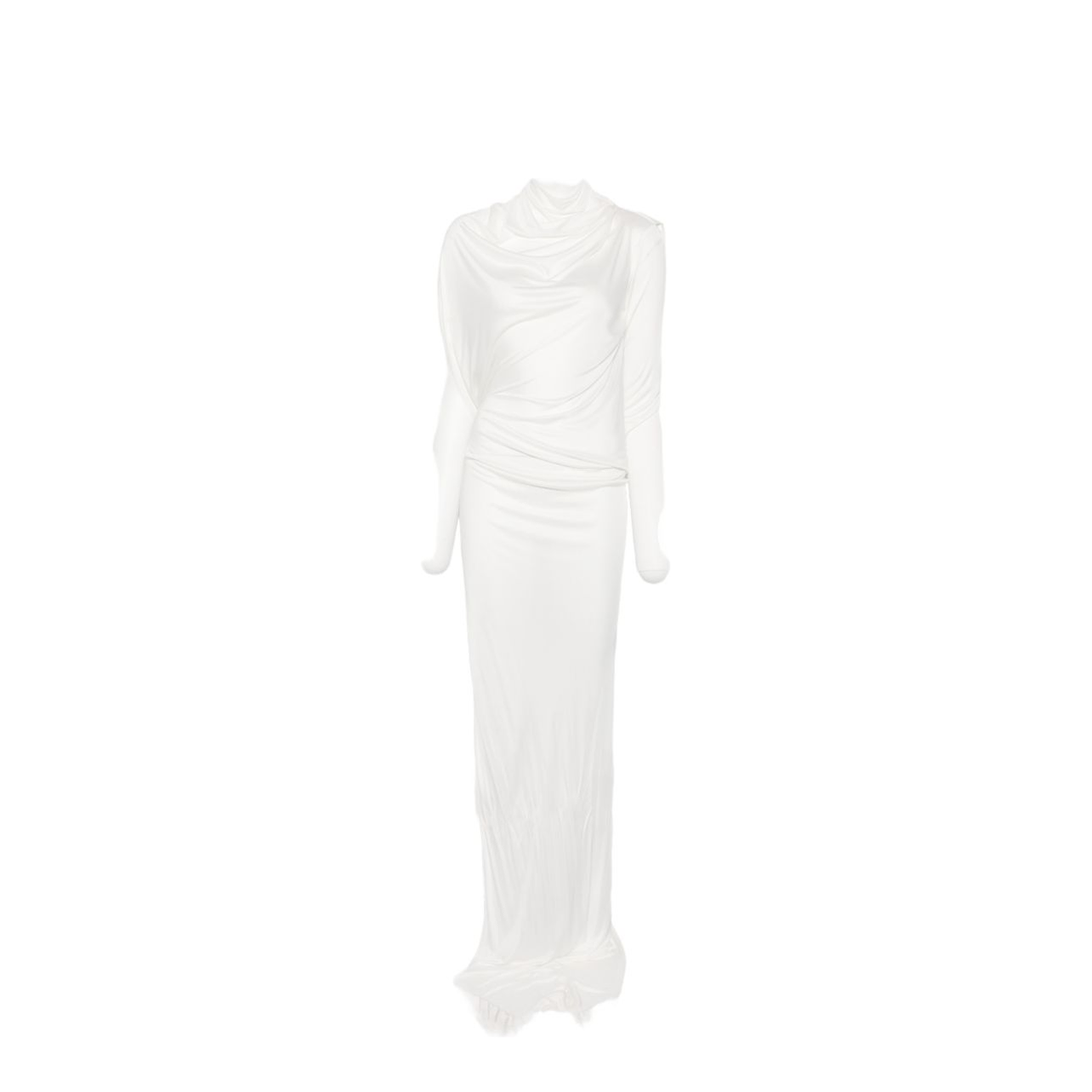 MAYFEYR - Gucci - White One Shoulder Draped Long Dress - A007TEZAMSF9003
