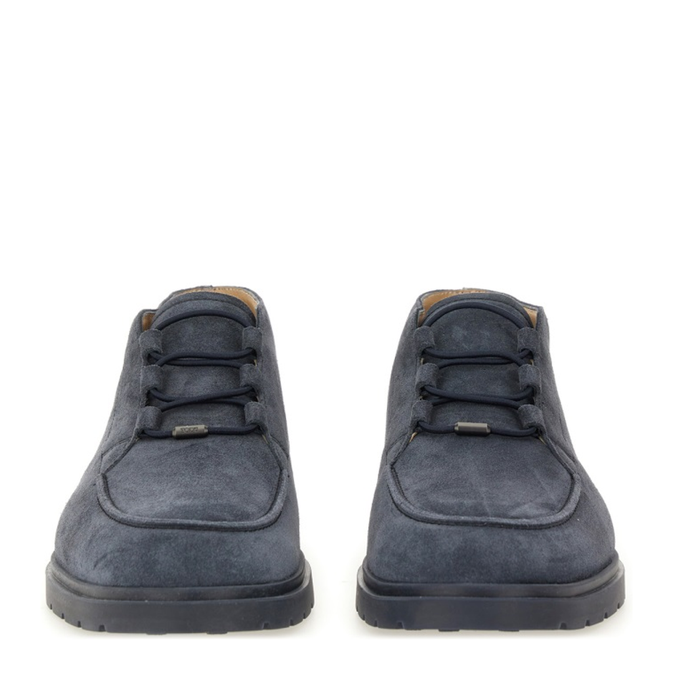 Blue Front Lace-Up Fastening Round Toe Branded Insole