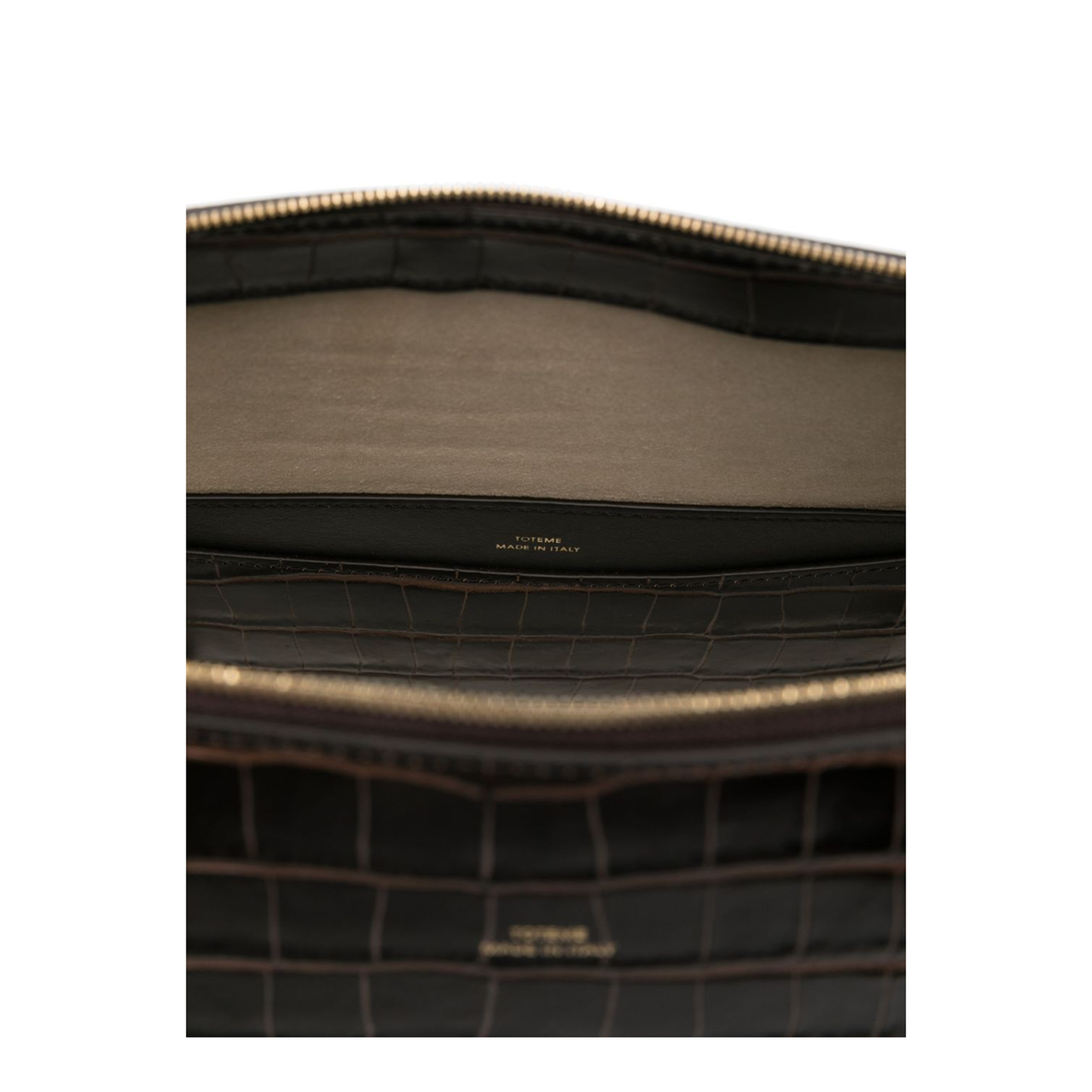 Coffee Brown Croco-Embossed Leather Bag