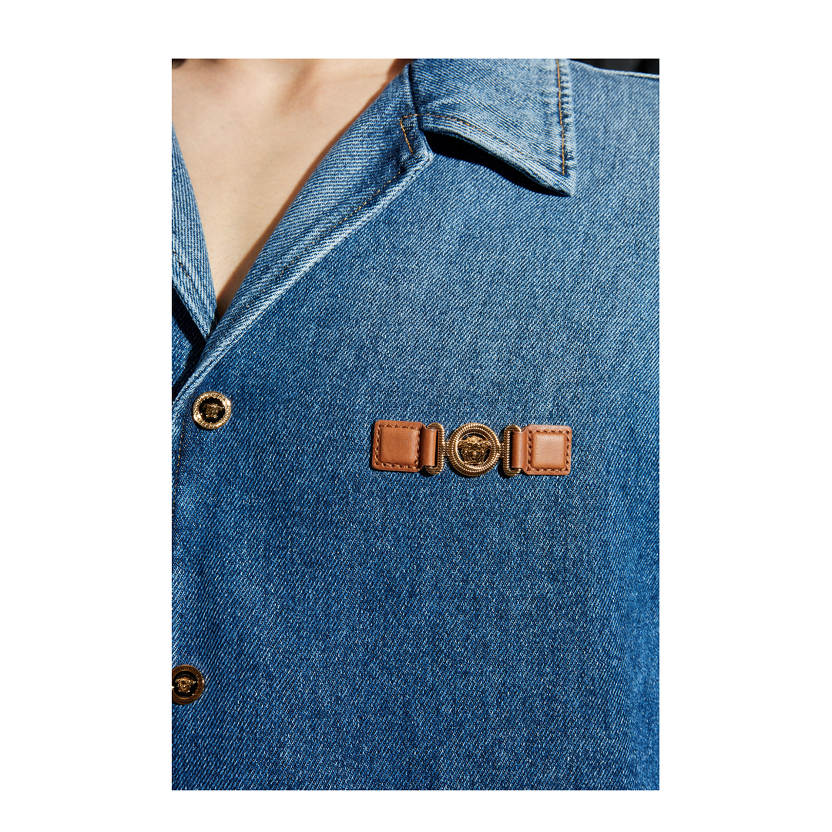 Blue Medusa Biggie Denim Shirt