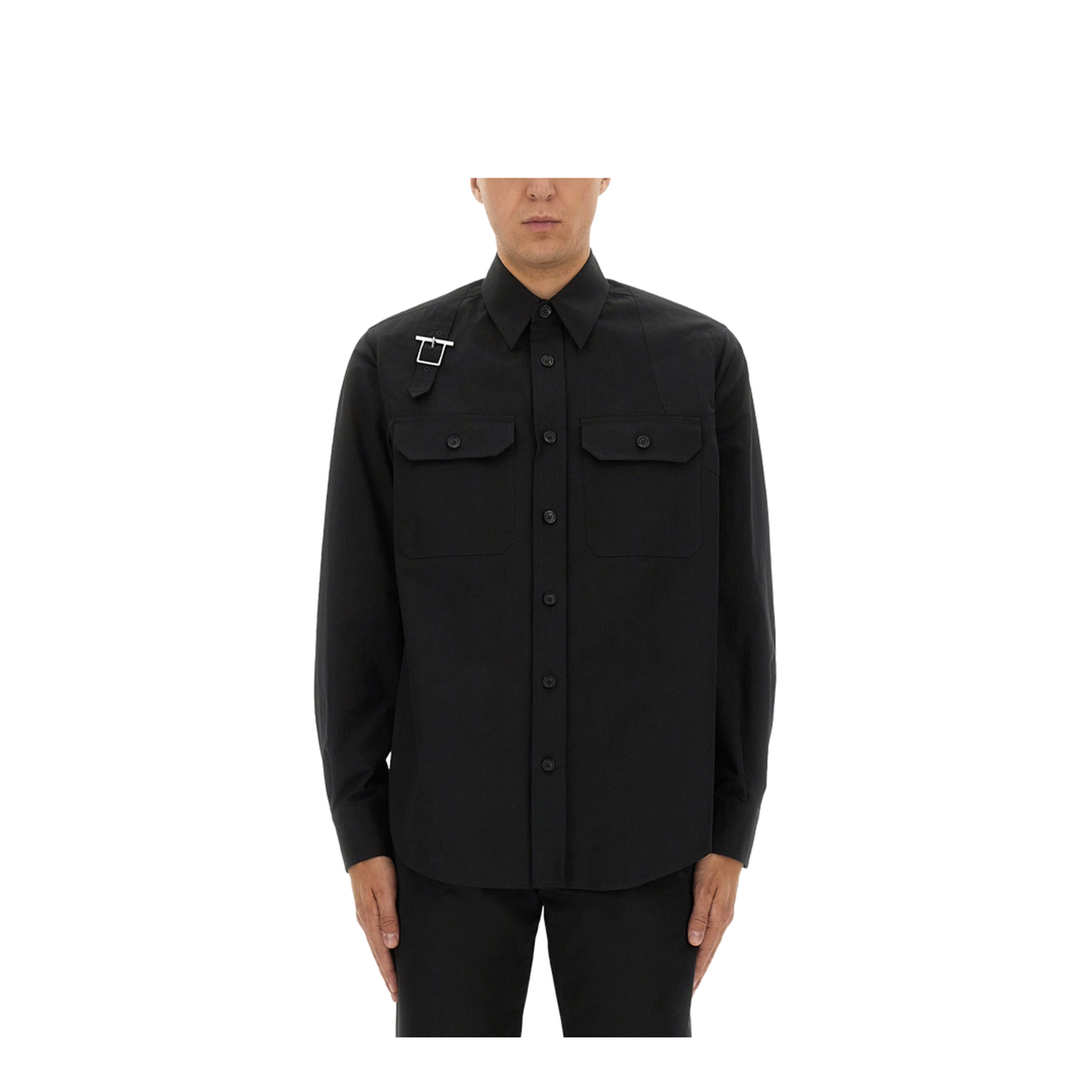dress shirt harness Adothuiastic - Set: Long-Sleeve Button-Up Shirt + Buckled Body Harness