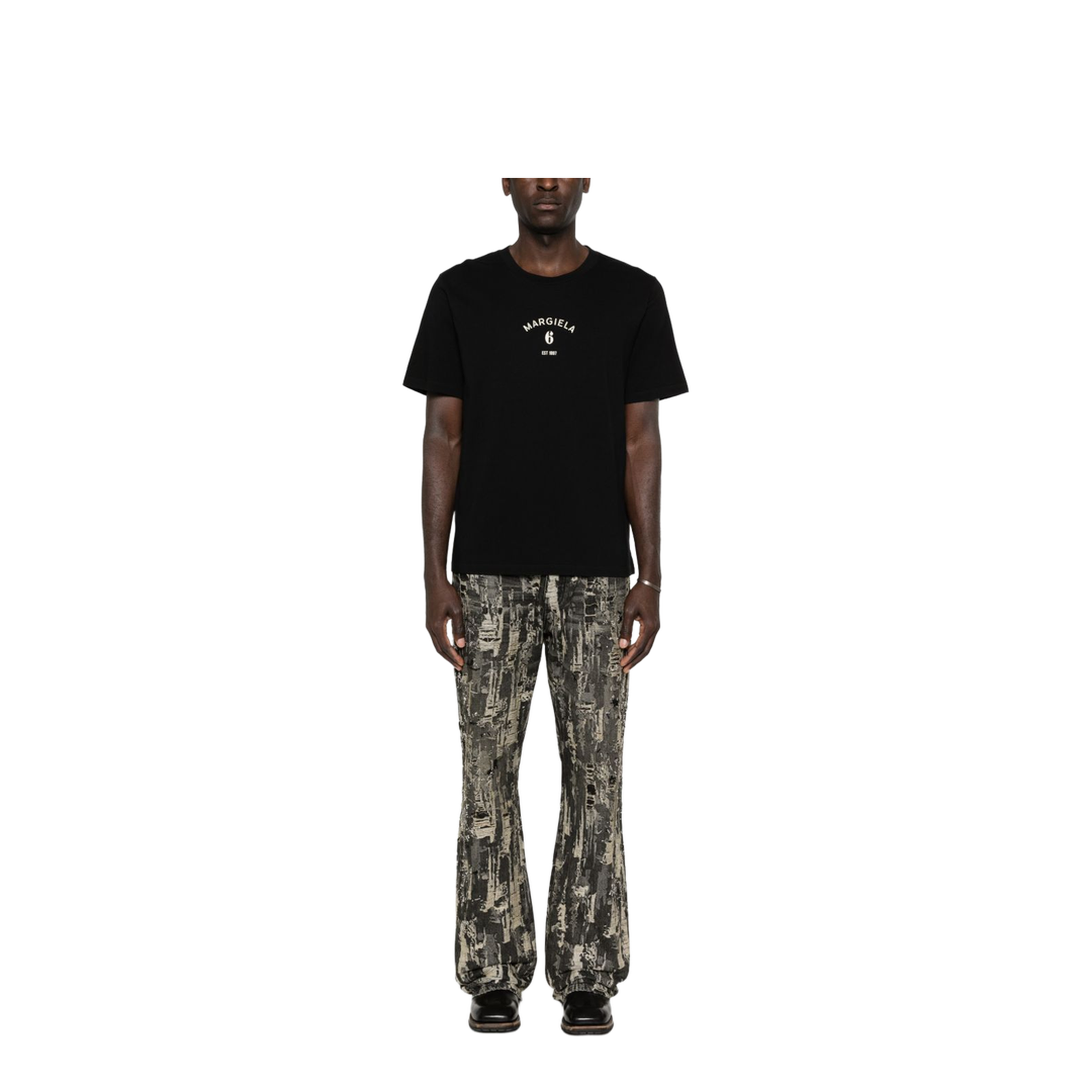 Black T-shirt with logo print