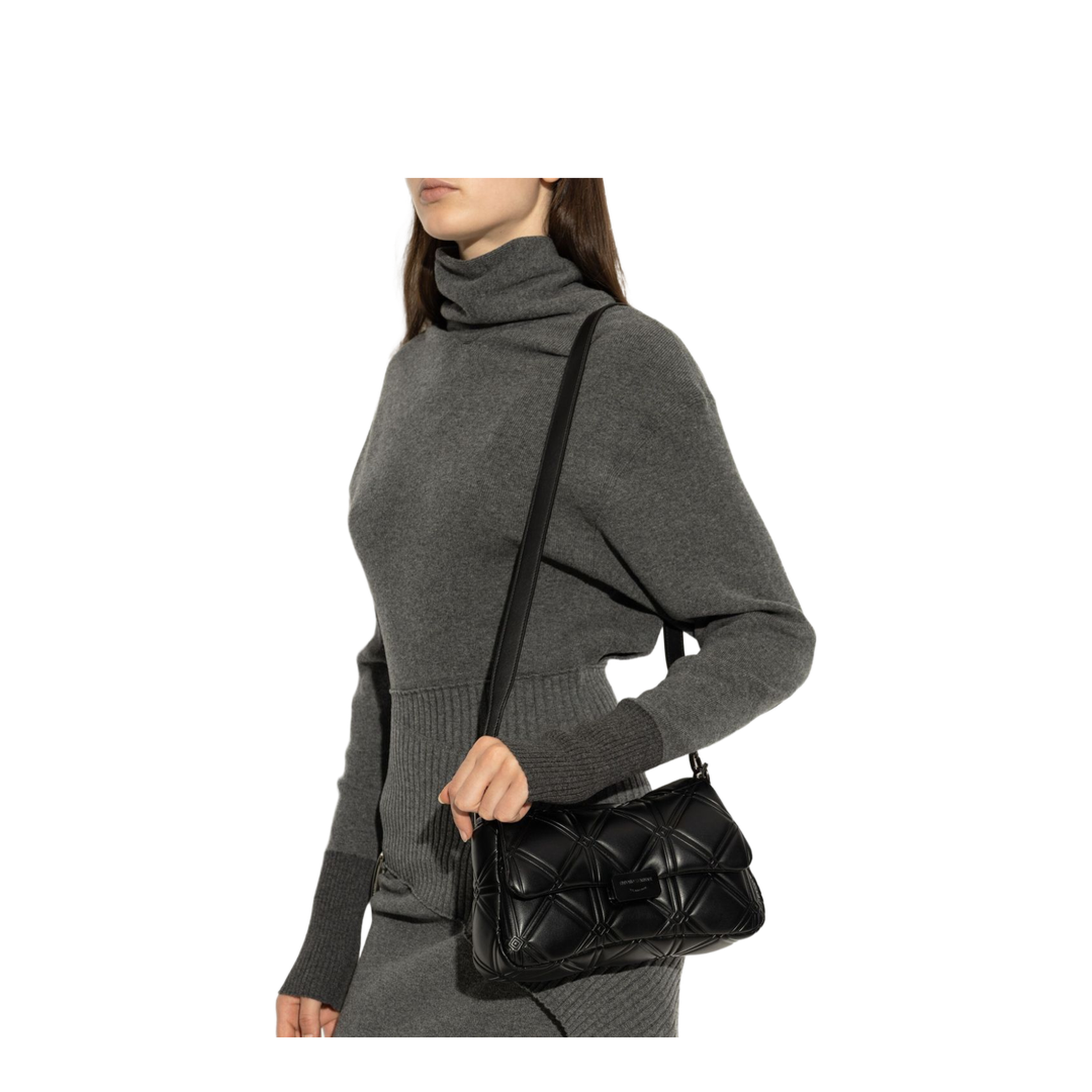 Cassandra Small Imitation Leather Shoulder Bag - Nero