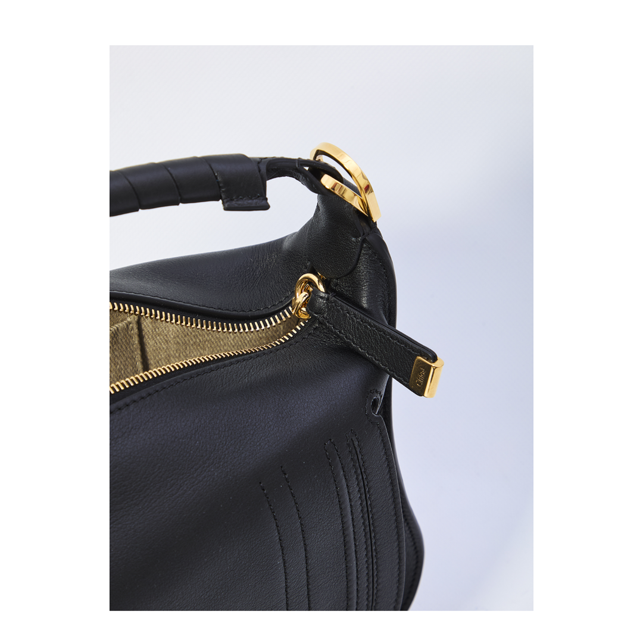 Marcie Small Calfskin Shoulder Bag - Black
