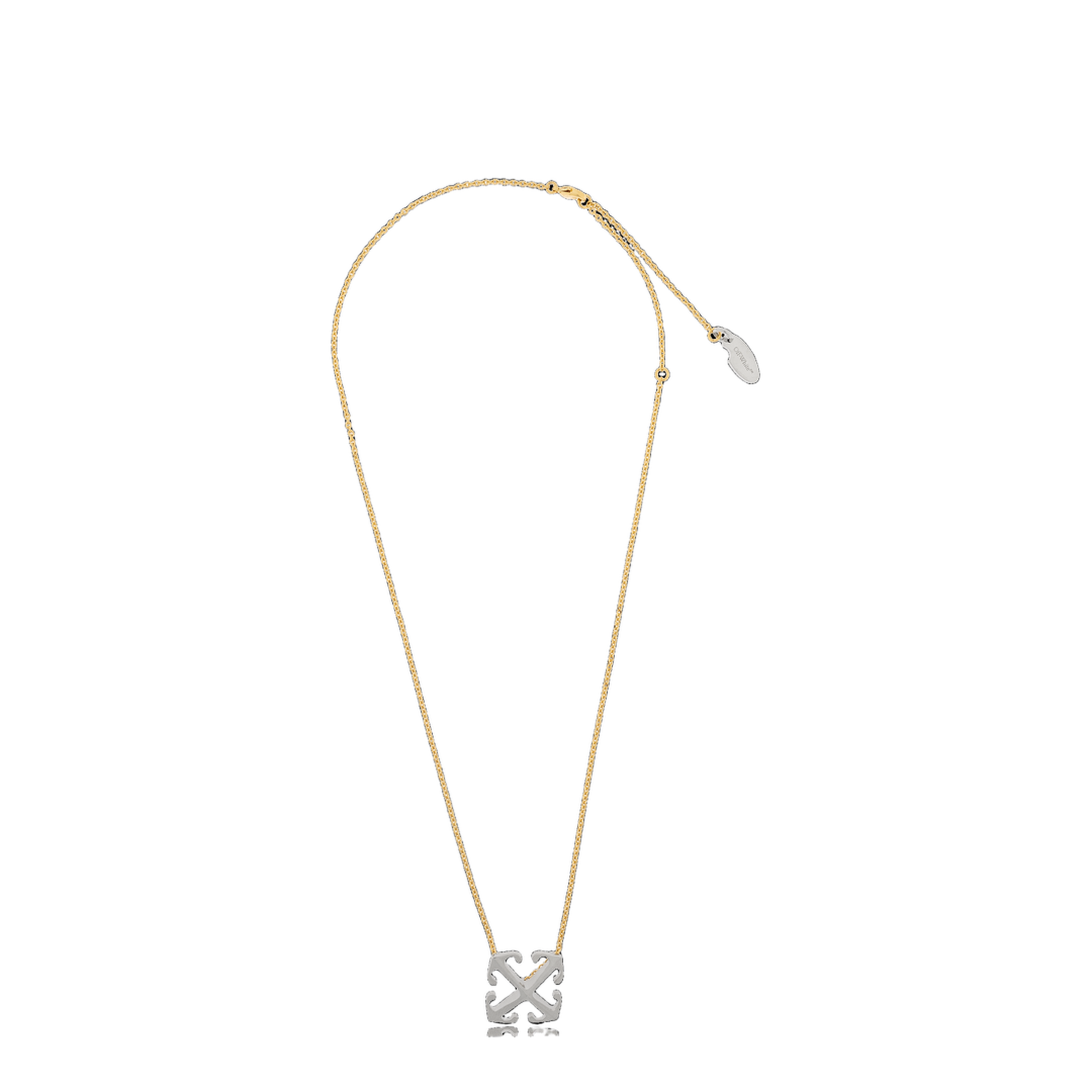 Bicolor Arrow Pendant Necklace in Gold