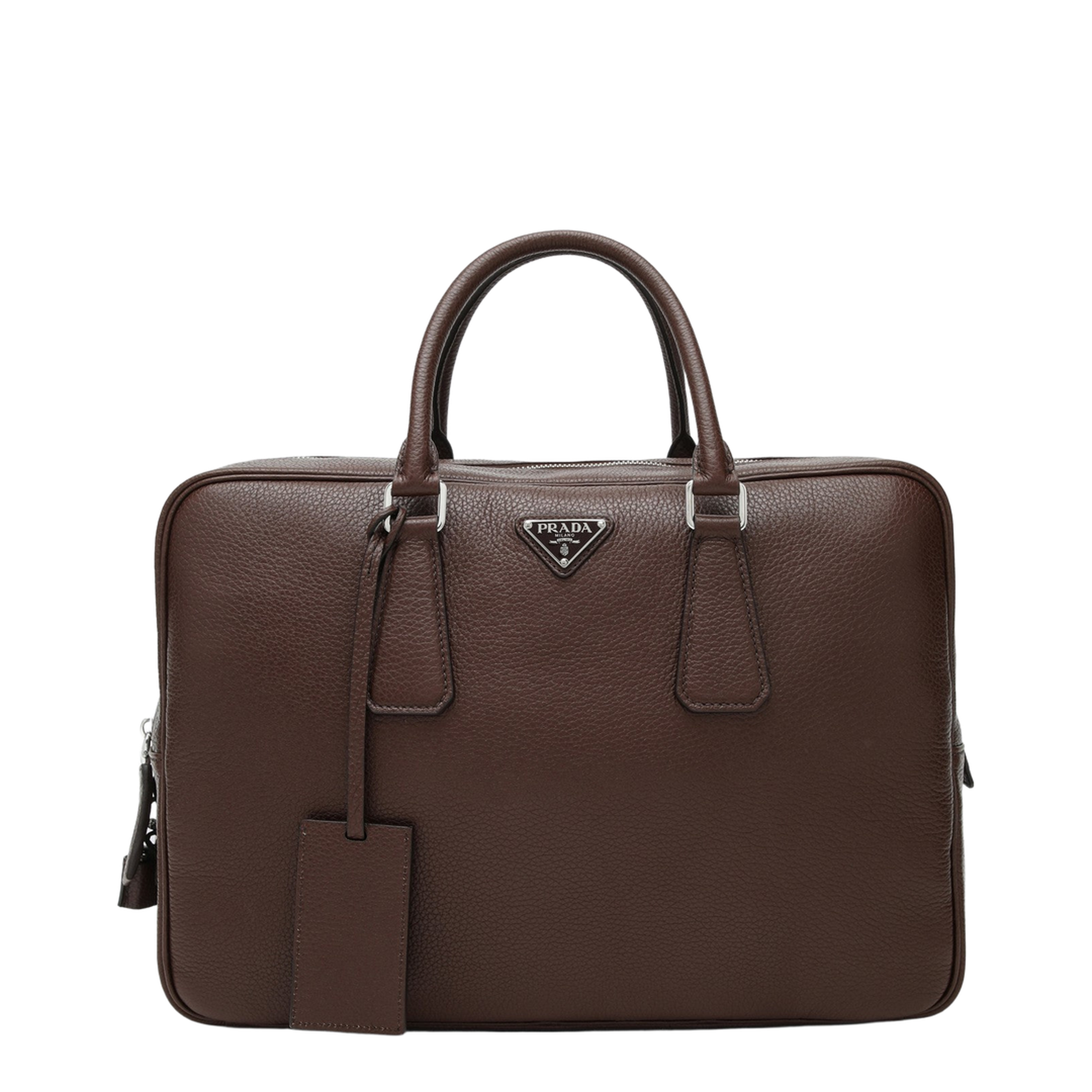 Medium Calf Leather Briefcase - Sienna