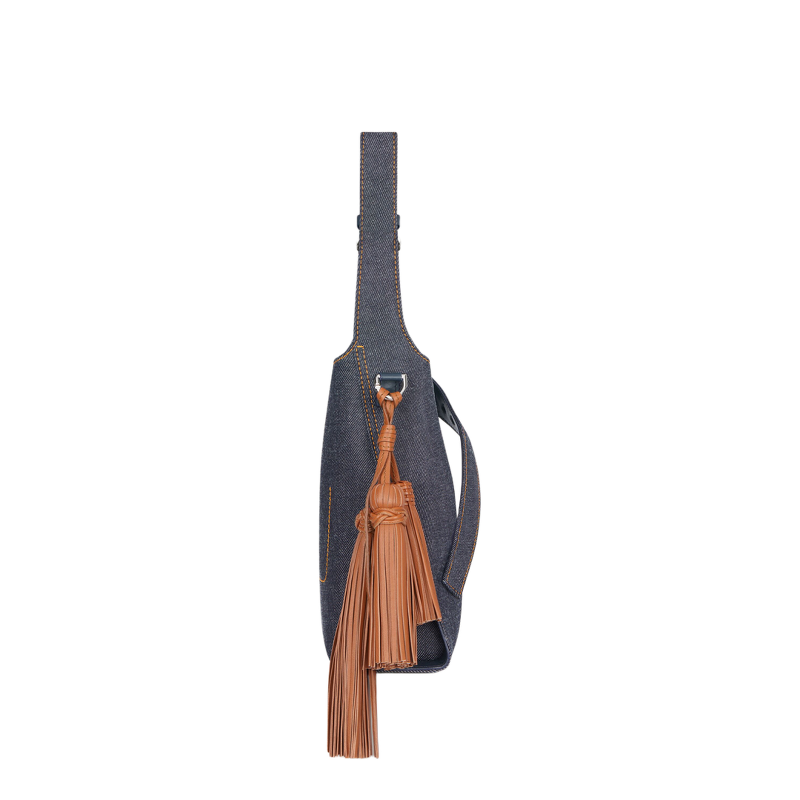 Mini Belted Hobo Bag in Denim - Indigo Blue