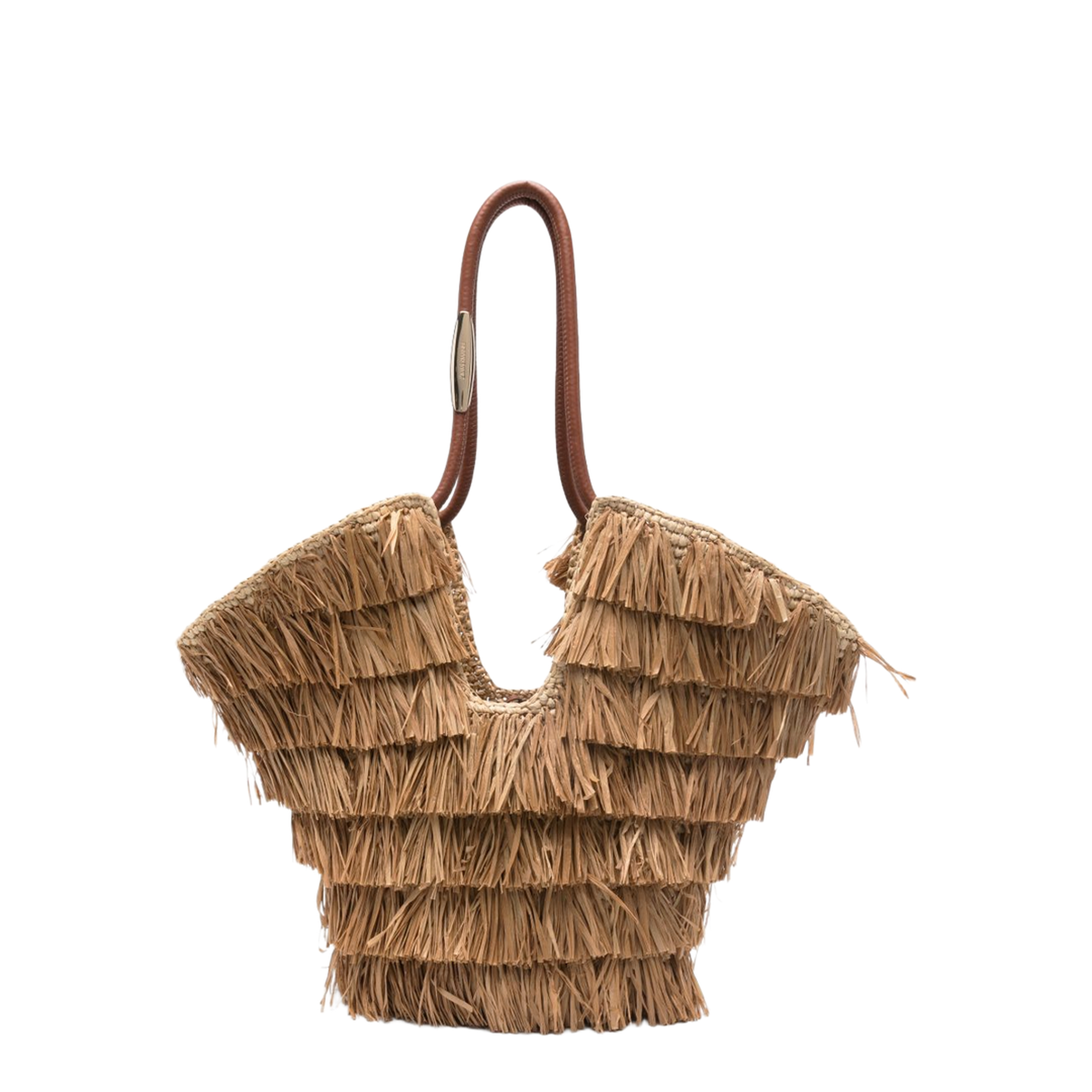 Goldentime Medium Fringed Tote Bag - Brown