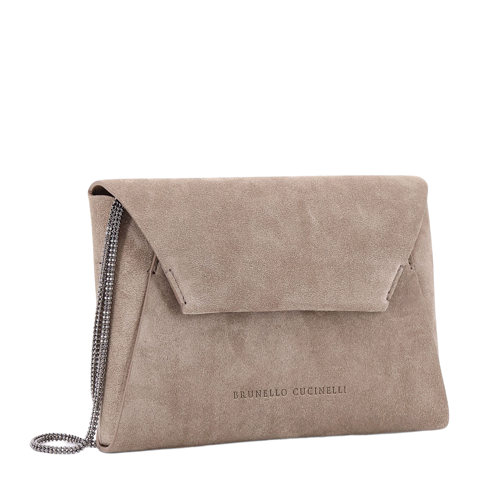 Monile Suede Clutch Bag