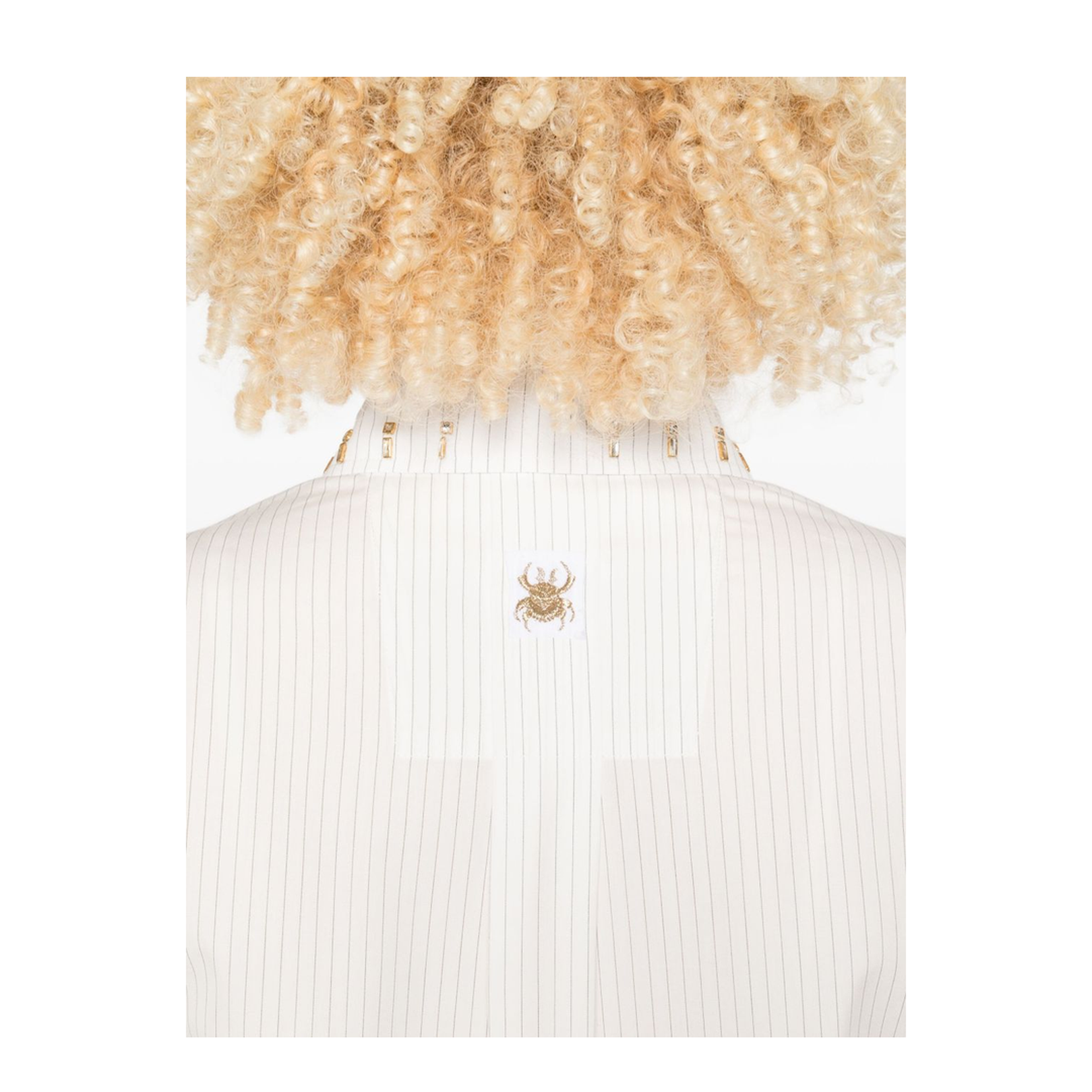 Pinstripe Silk Shirt White