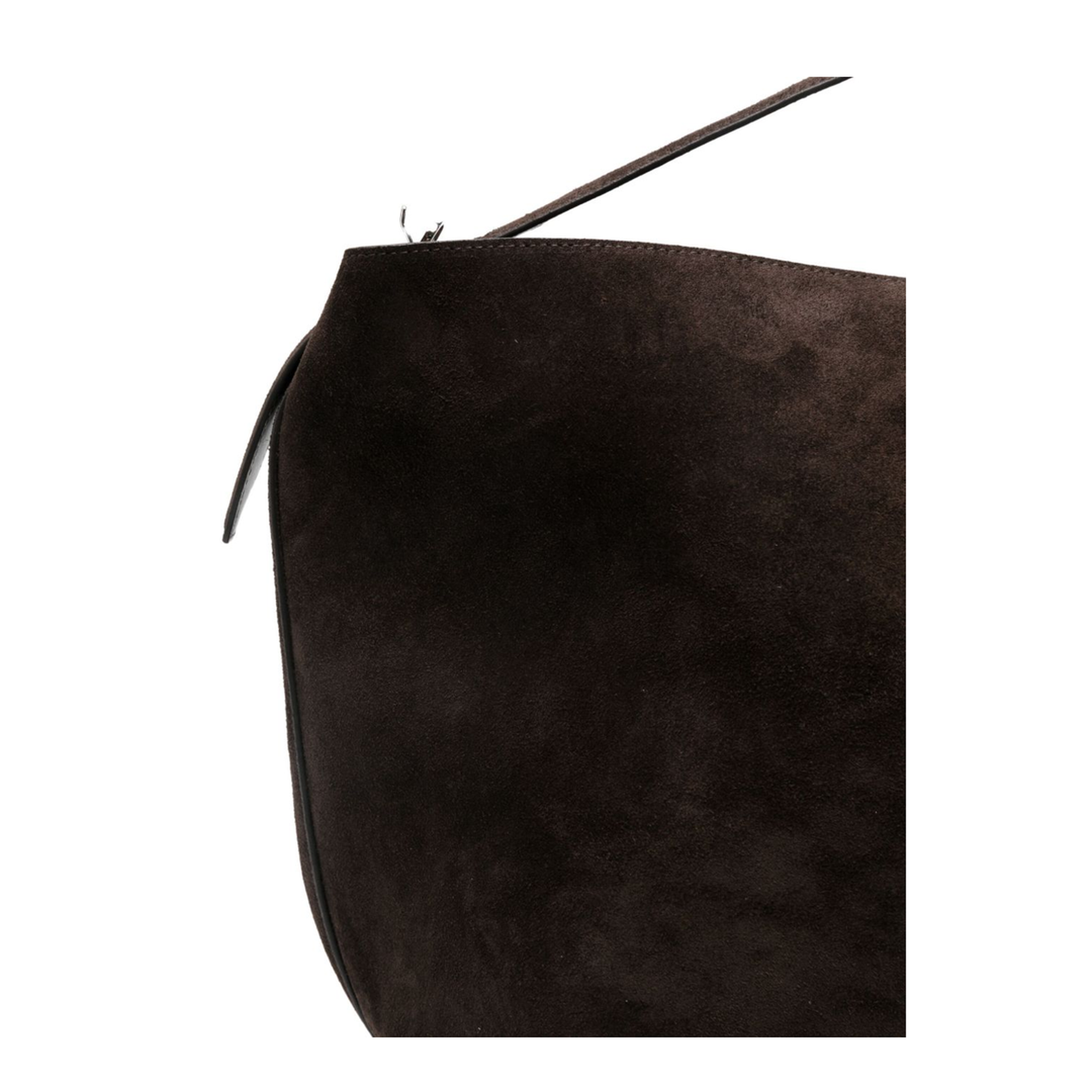 Belted Suede Tote - Brown